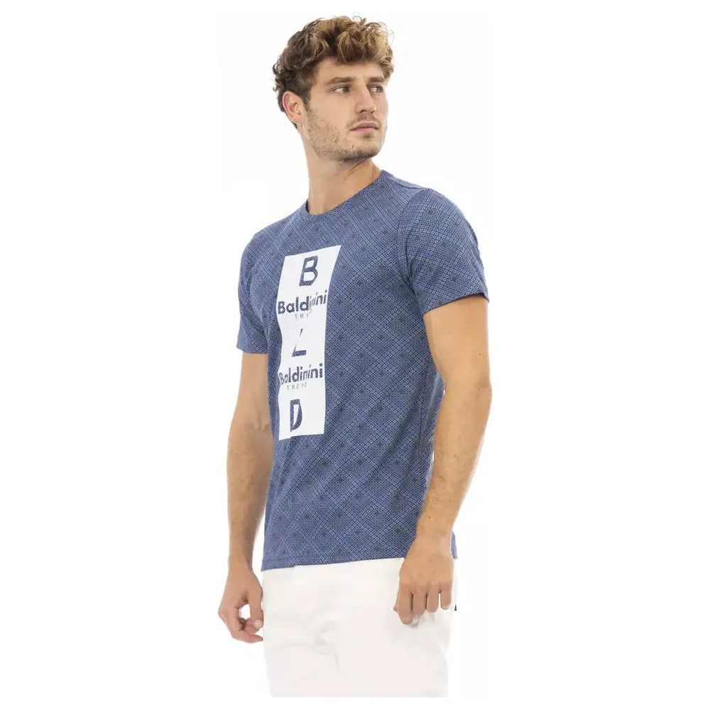 Baldinini Blue Cotton T-Shirt for Elevated Style