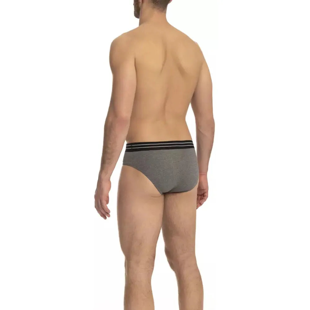 Cavalli Class Gray Cotton Underwear Pack for Sophisticated Style