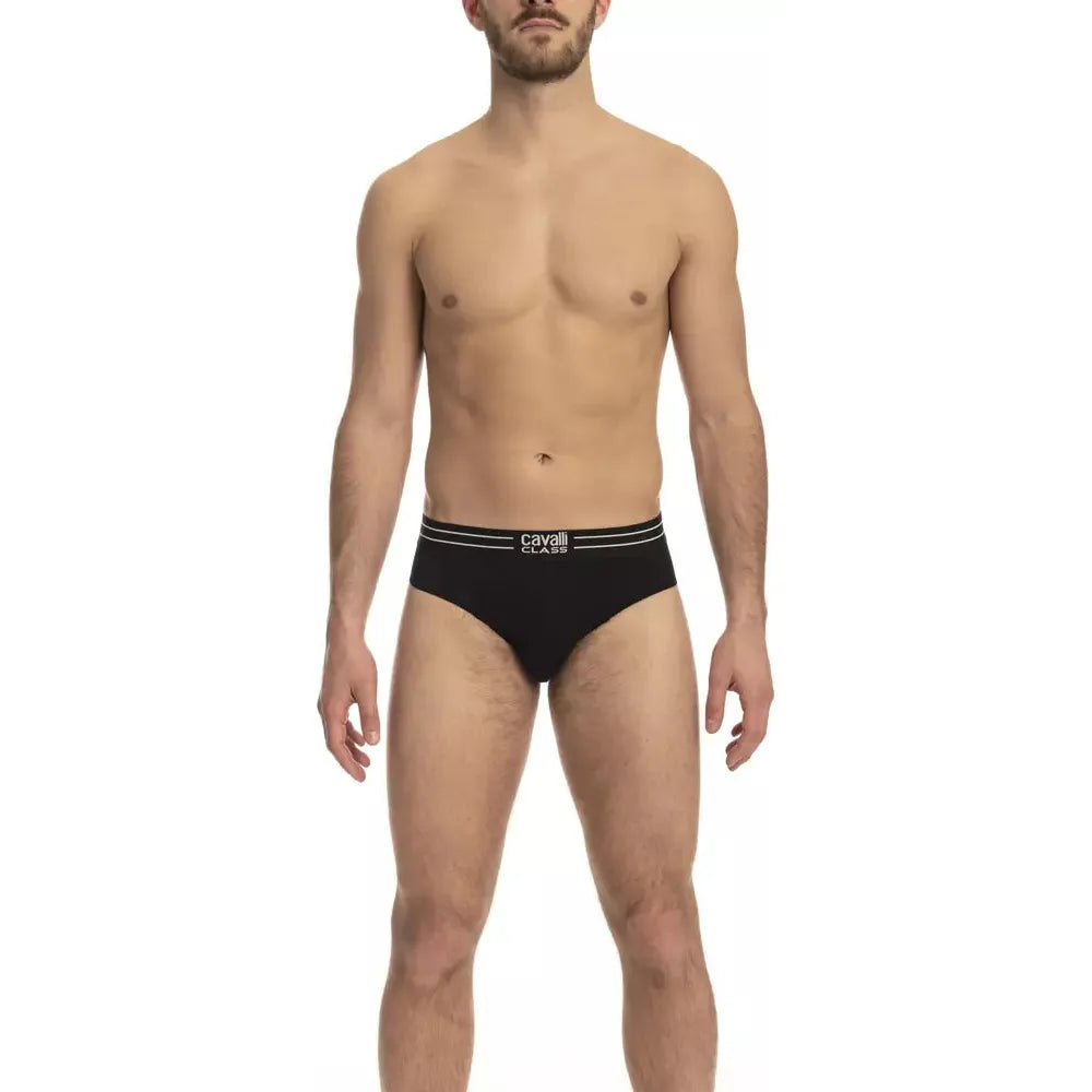Cavalli Class Black Cotton Underwear Pack of Essentials