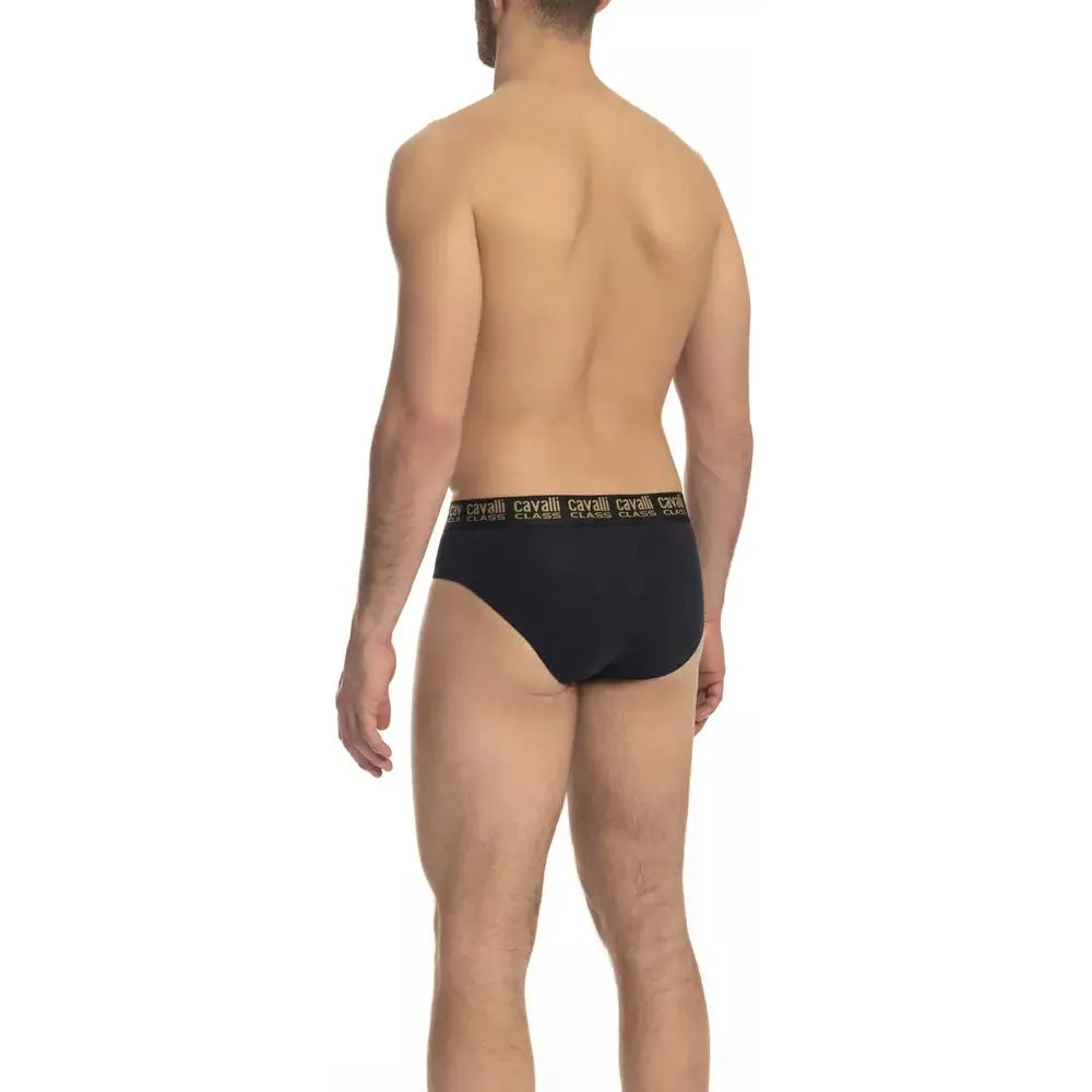 Cavalli Class Blue Cotton Briefs for Refined Elegance