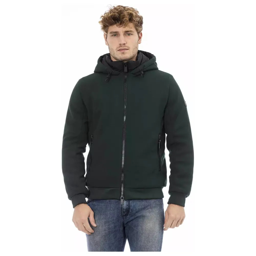Baldinini Green Wool Blend Luxury Jacket for Modern Elegance