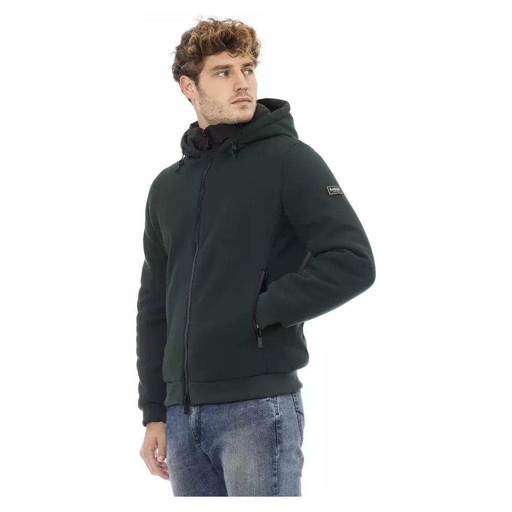 Baldinini Green Wool Blend Luxury Jacket for Modern Elegance