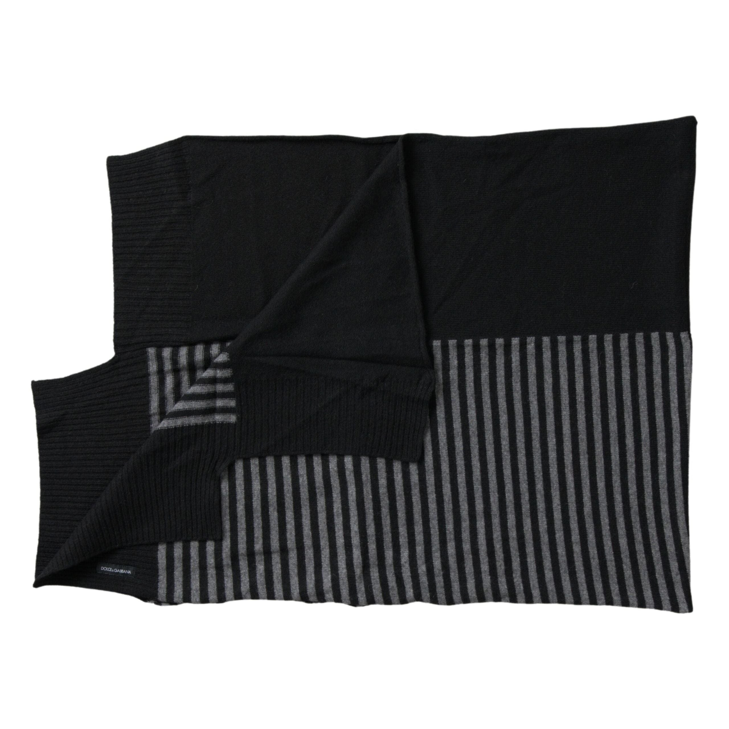 Dolce & Gabbana Black Wool Blend Scarf