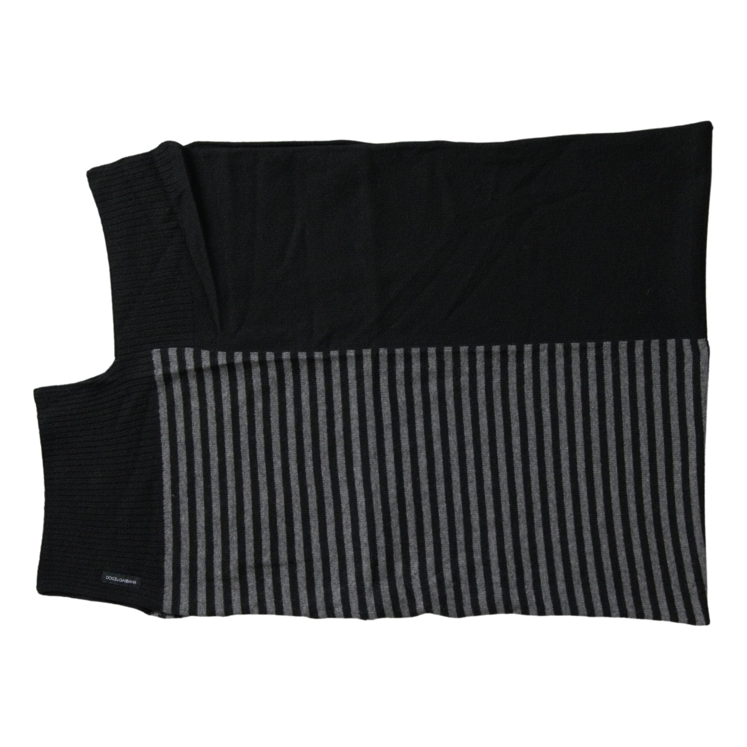 Dolce & Gabbana Black Wool Blend Scarf
