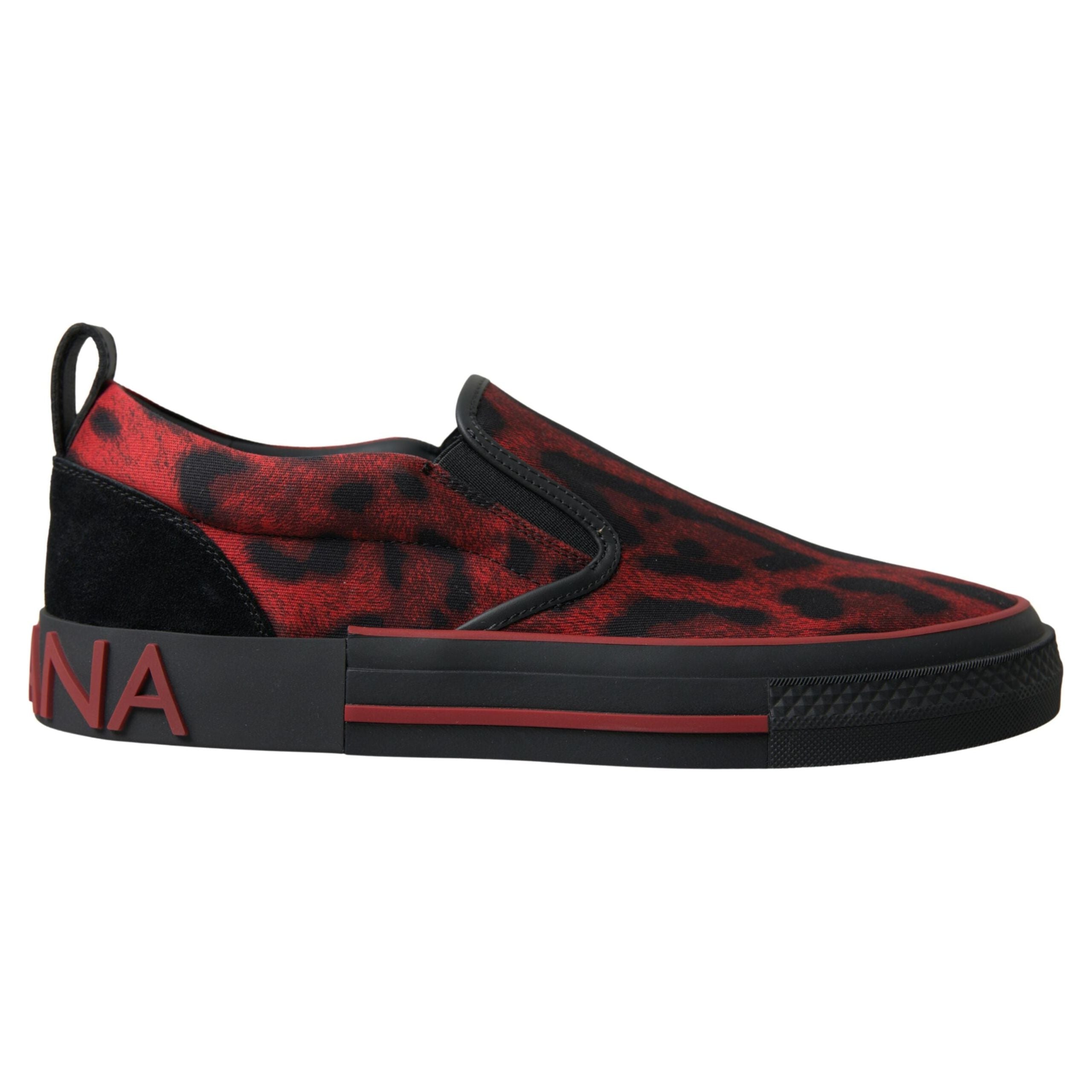 Dolce & Gabbana Red Leather Chic Leopard Print Loafers