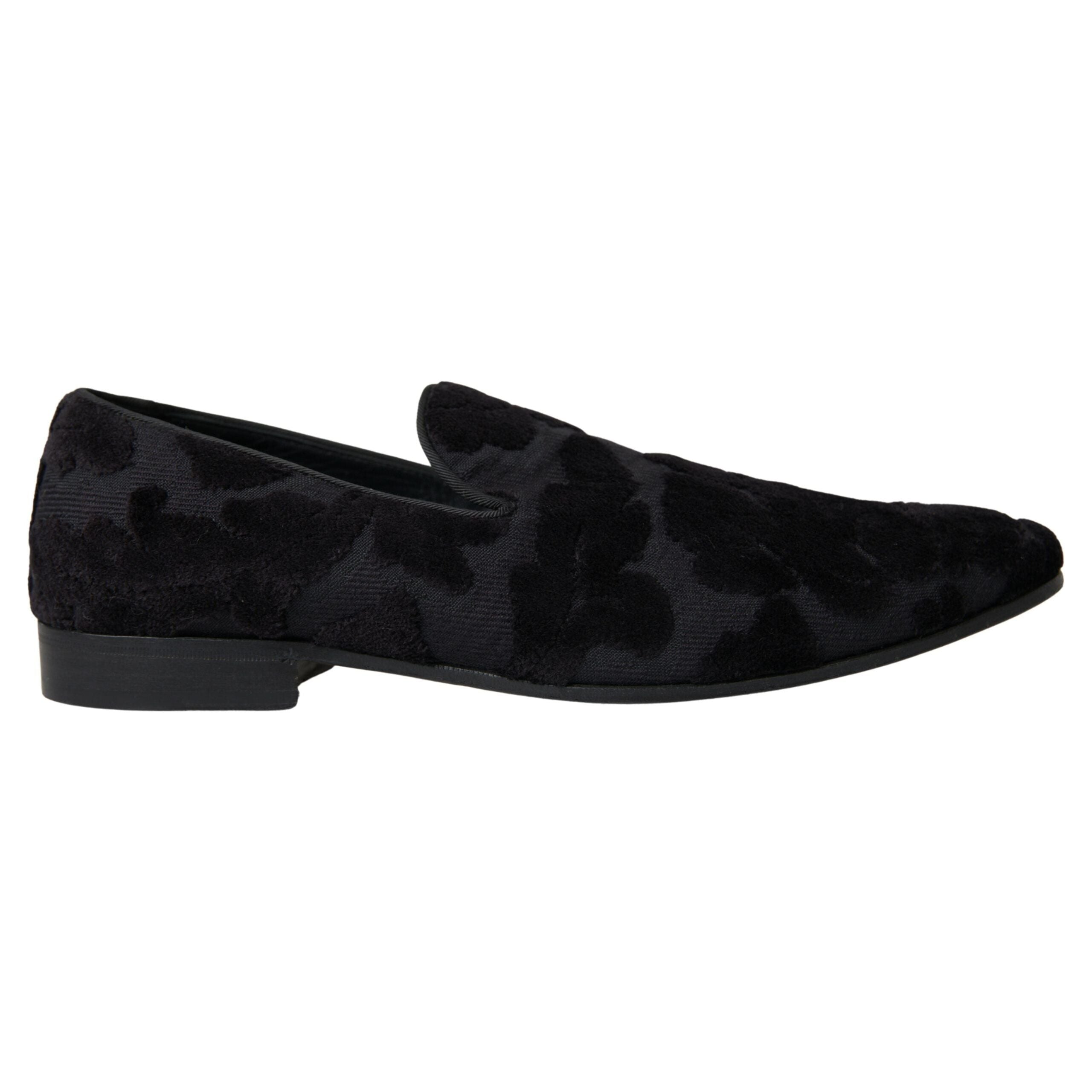 Dolce & Gabbana Black Velvet Vintage Loafers