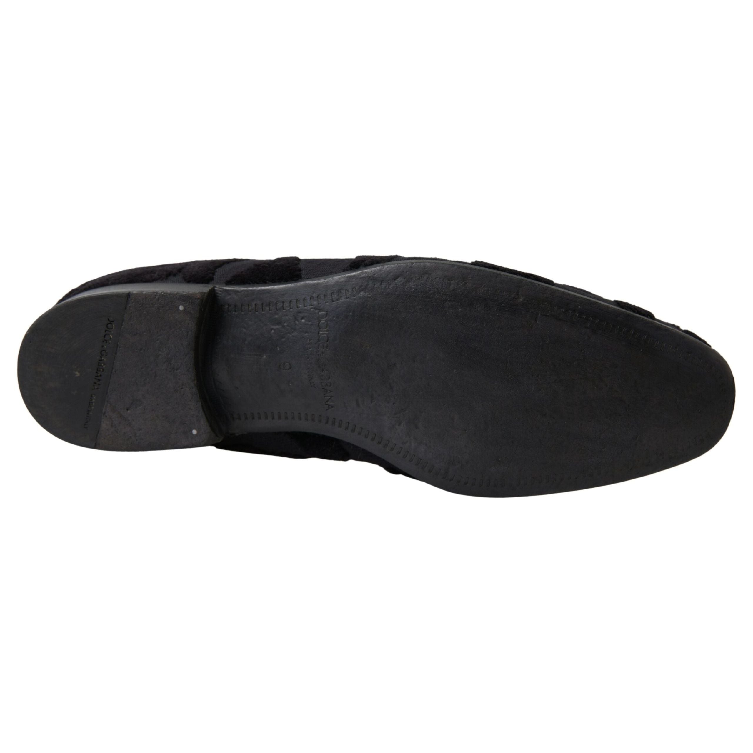 Dolce & Gabbana Black Velvet Vintage Loafers