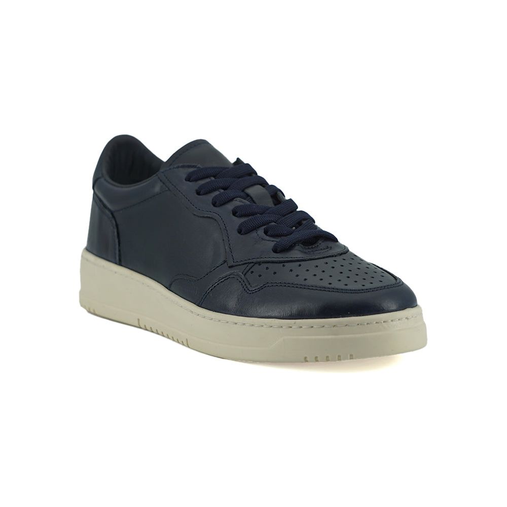 Saxone of Scotland Navy Blue Leather Sneakers
