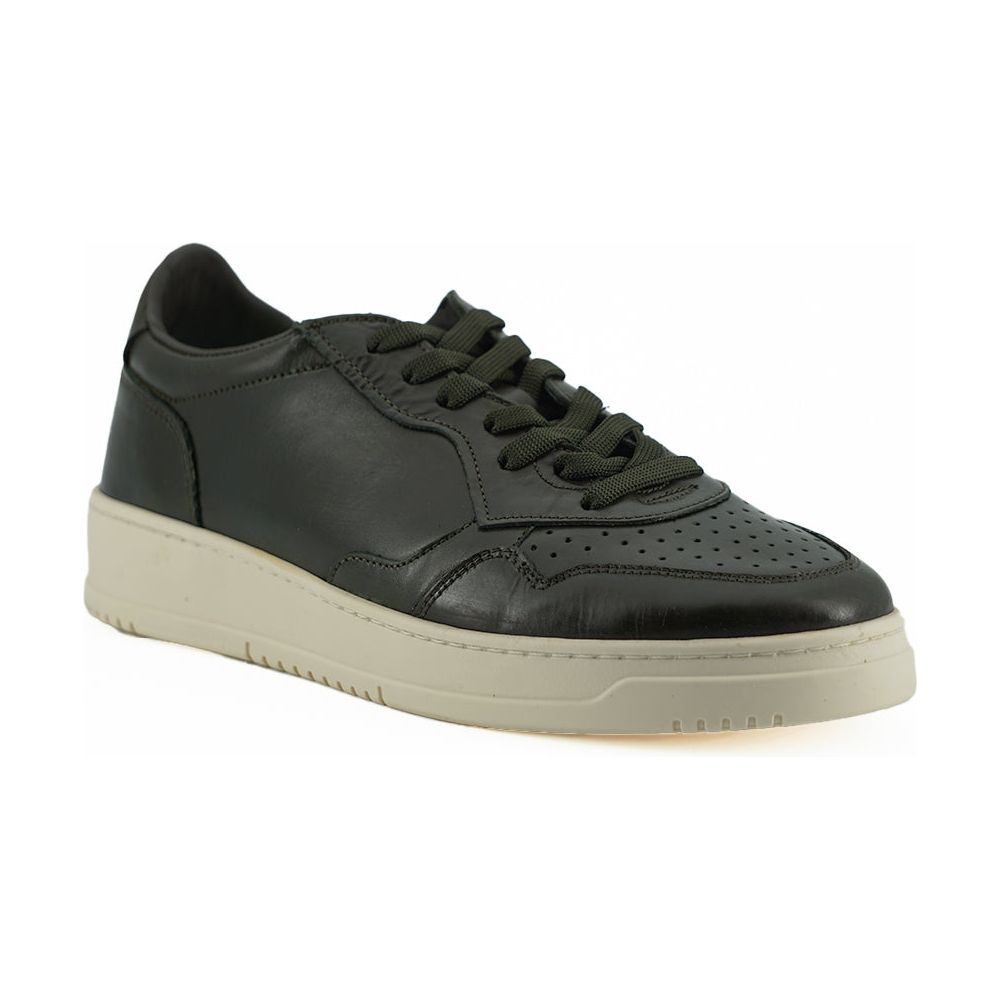 Saxone of Scotland Sleek Dark Brown Leather Sneakers