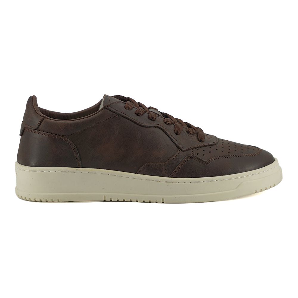Saxone of Scotland Brown Leather Fabric Sneakers