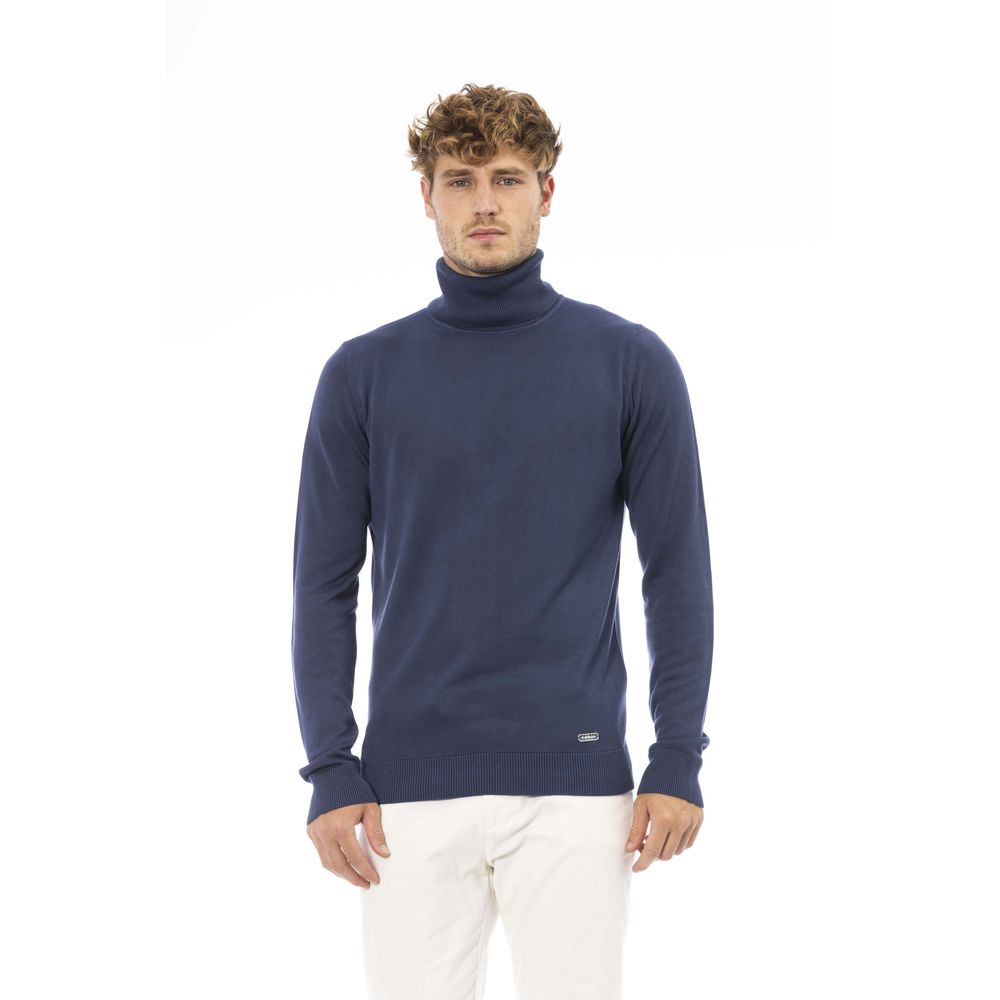 Baldinini Trend Blue Modal Sweater for Elevated Style