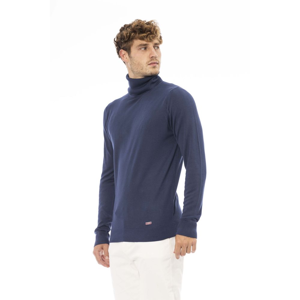 Baldinini Trend Blue Modal Sweater for Elevated Style