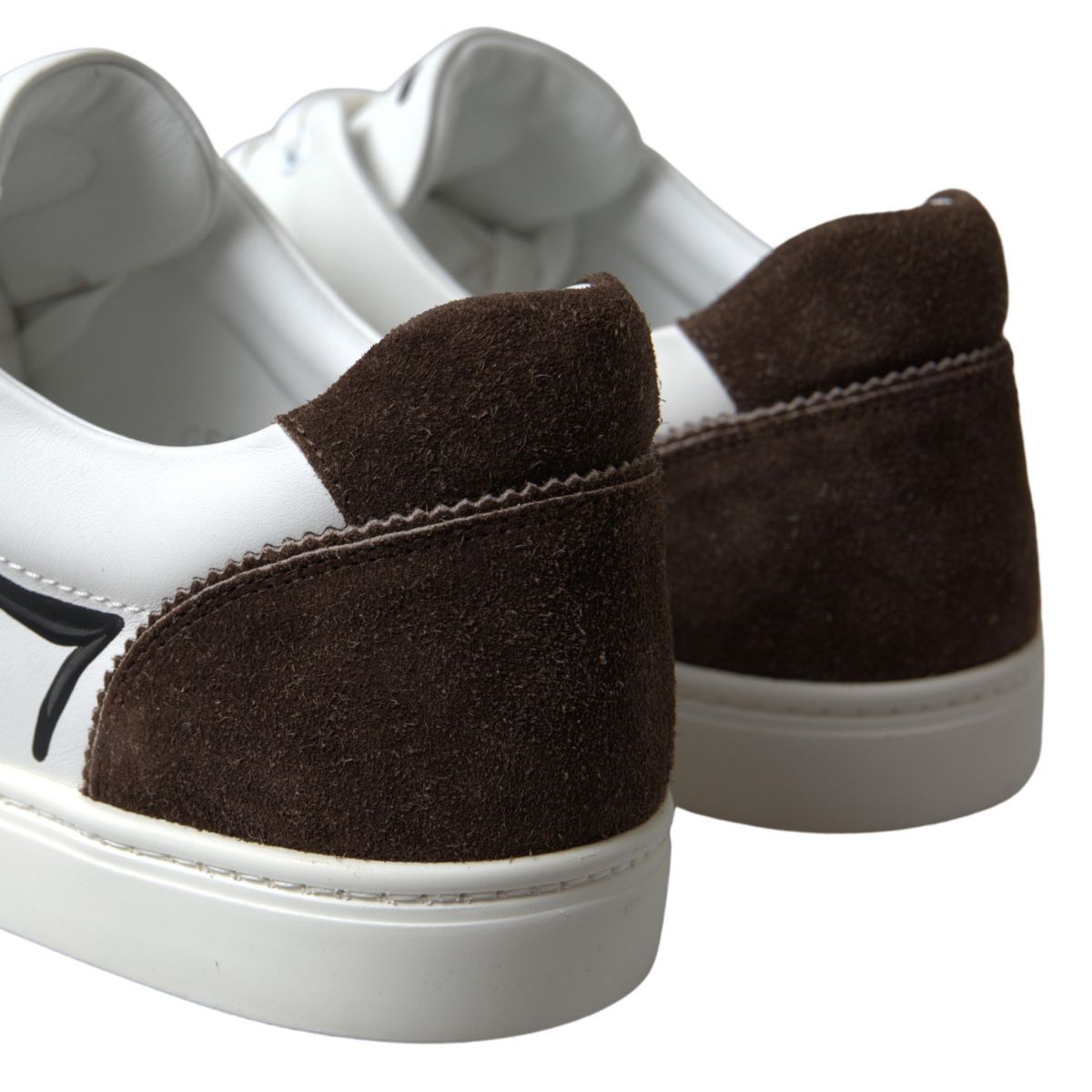 Dolce & Gabbana Sleek White Leather Casual Sneakers Elegance