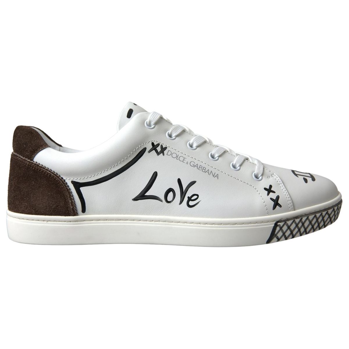 Dolce & Gabbana Sleek White Leather Casual Sneakers Elegance