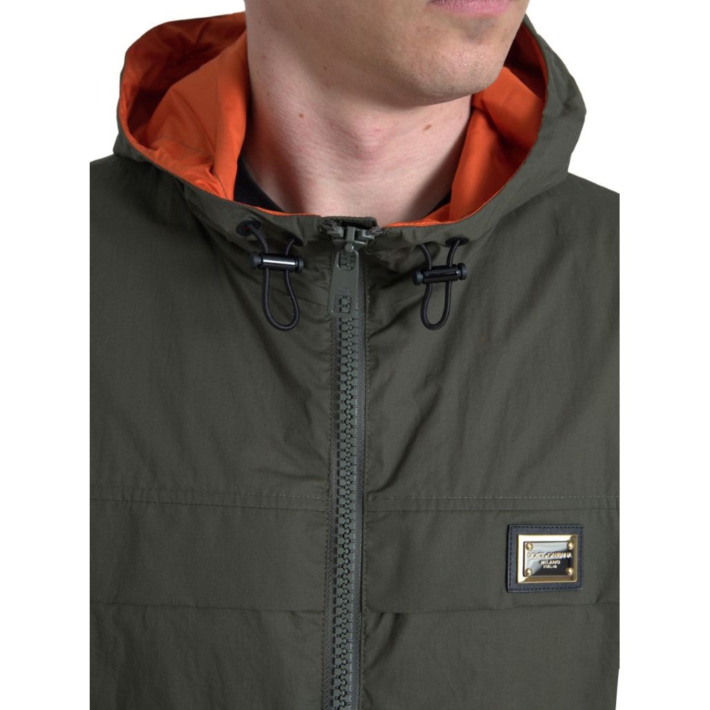 Dolce & Gabbana Green Cotton Full Zip Jacket