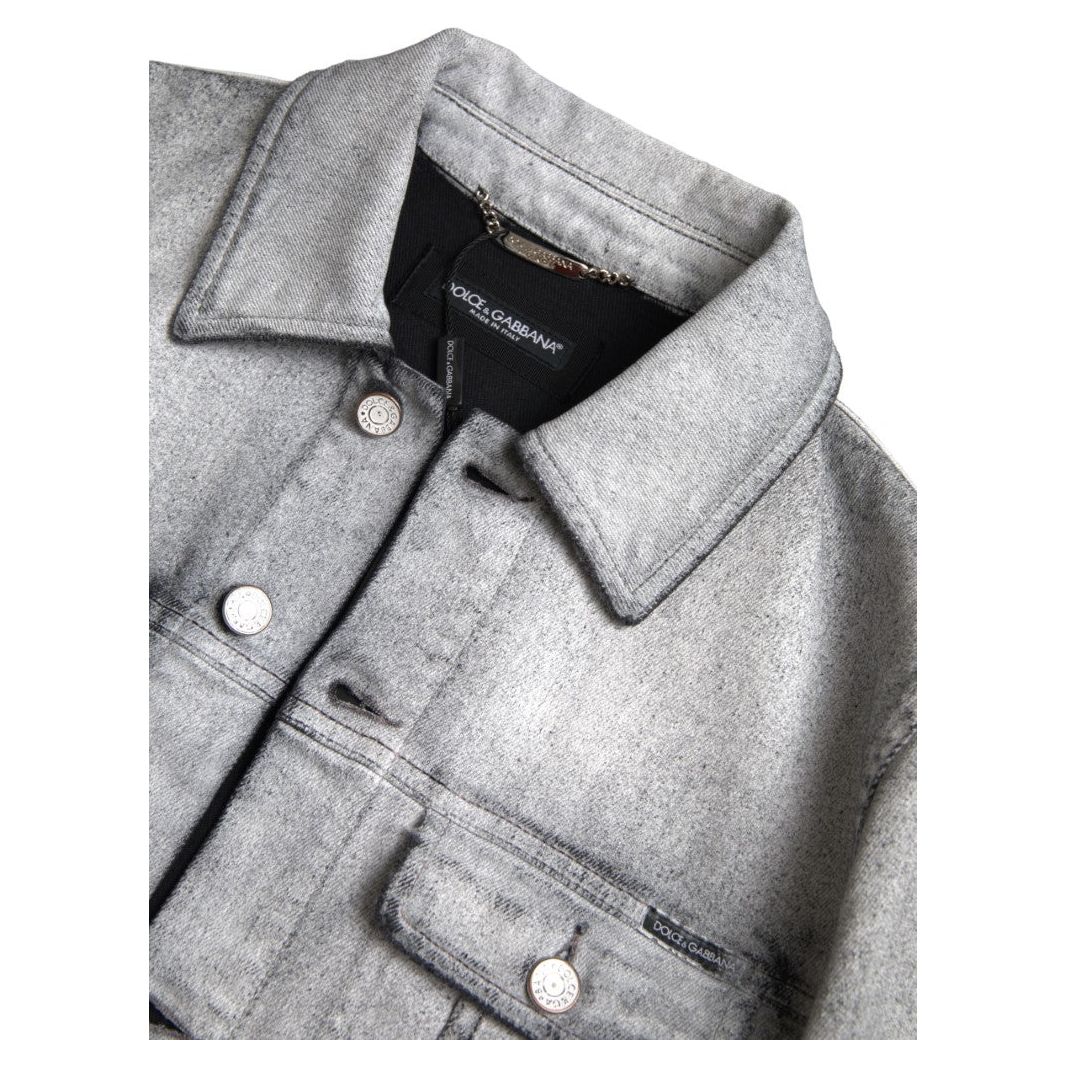 Dolce & Gabbana Gray Cotton Stretch Denim Jacket
