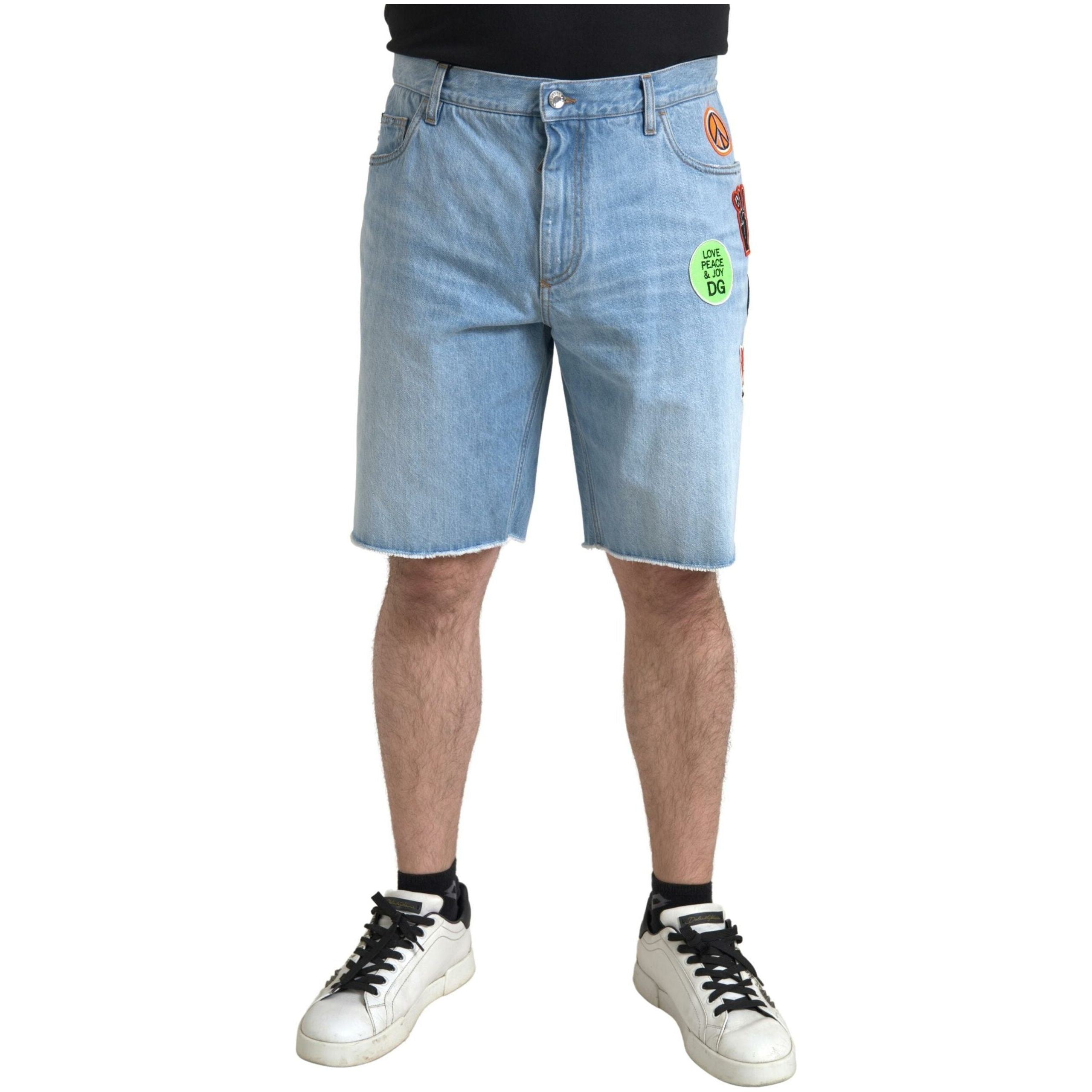 Dolce & Gabbana Light Blue Cotton Denim Bermuda Shorts