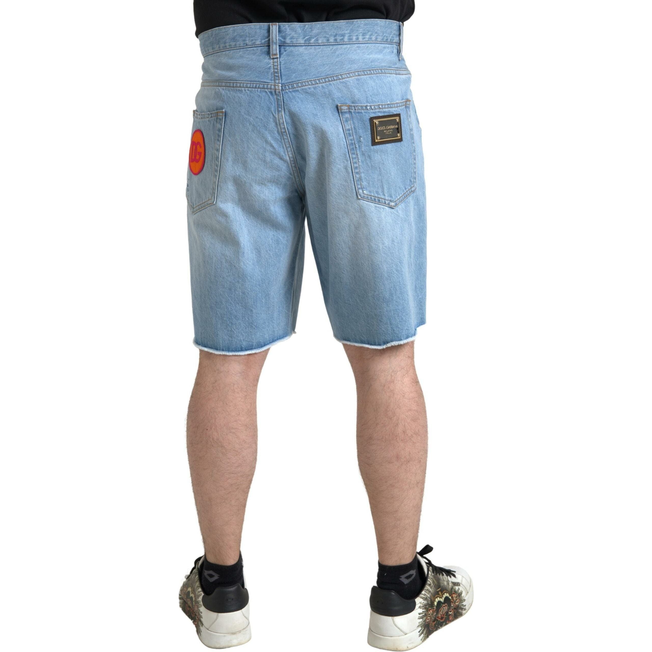 Dolce & Gabbana Light Blue Cotton Denim Bermuda Shorts
