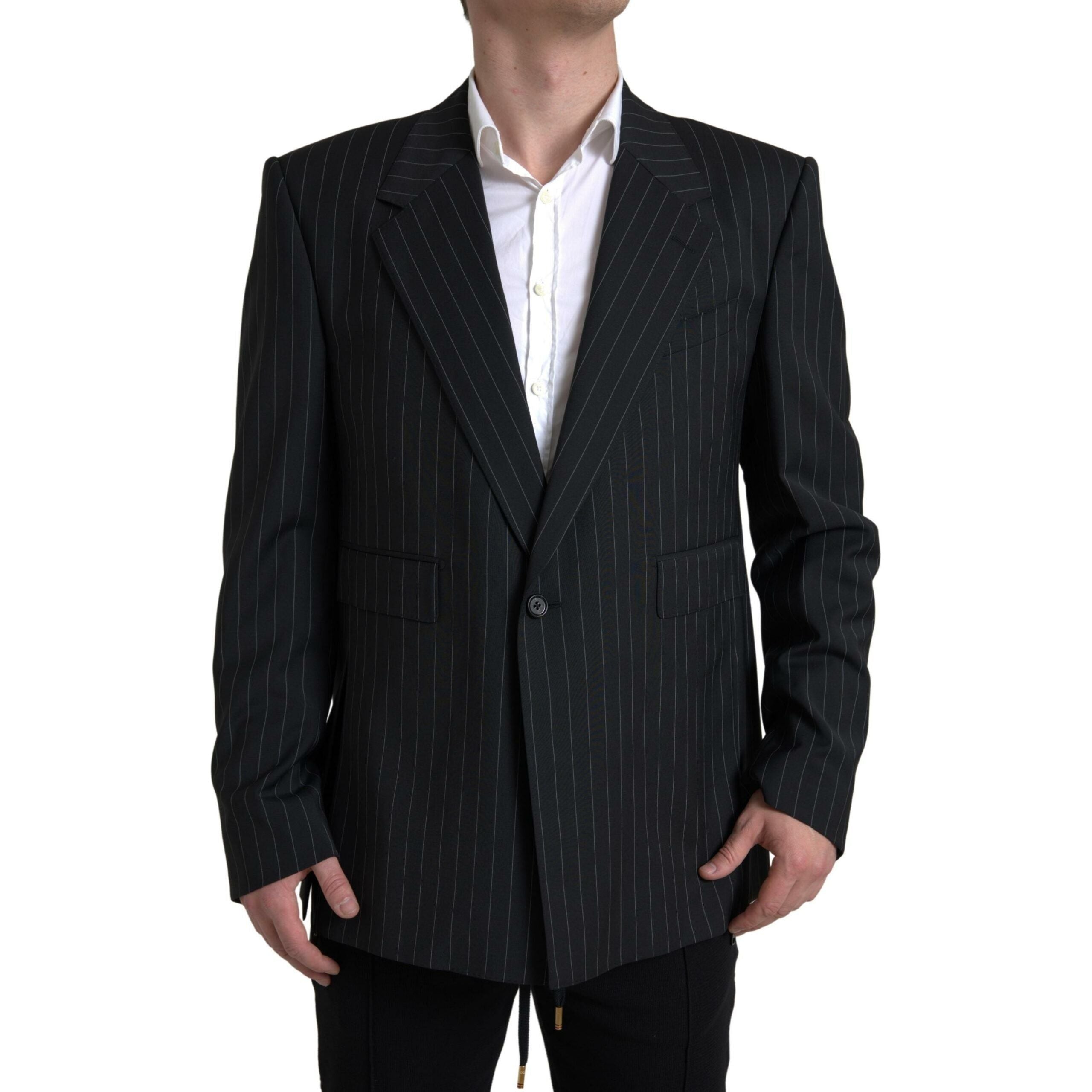 Dolce & Gabbana Navy Wool Slim Fit Blazer