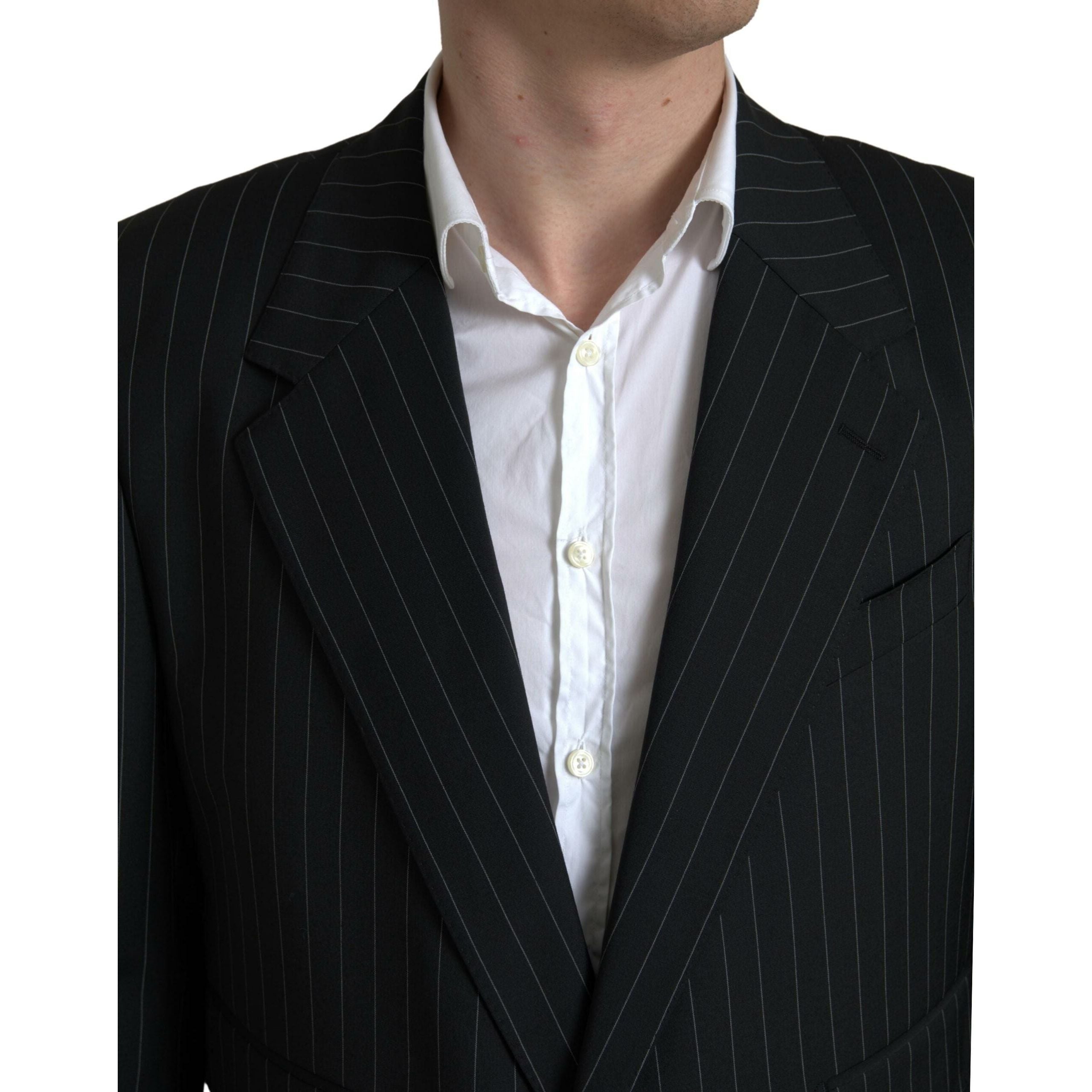 Dolce & Gabbana Navy Wool Slim Fit Blazer