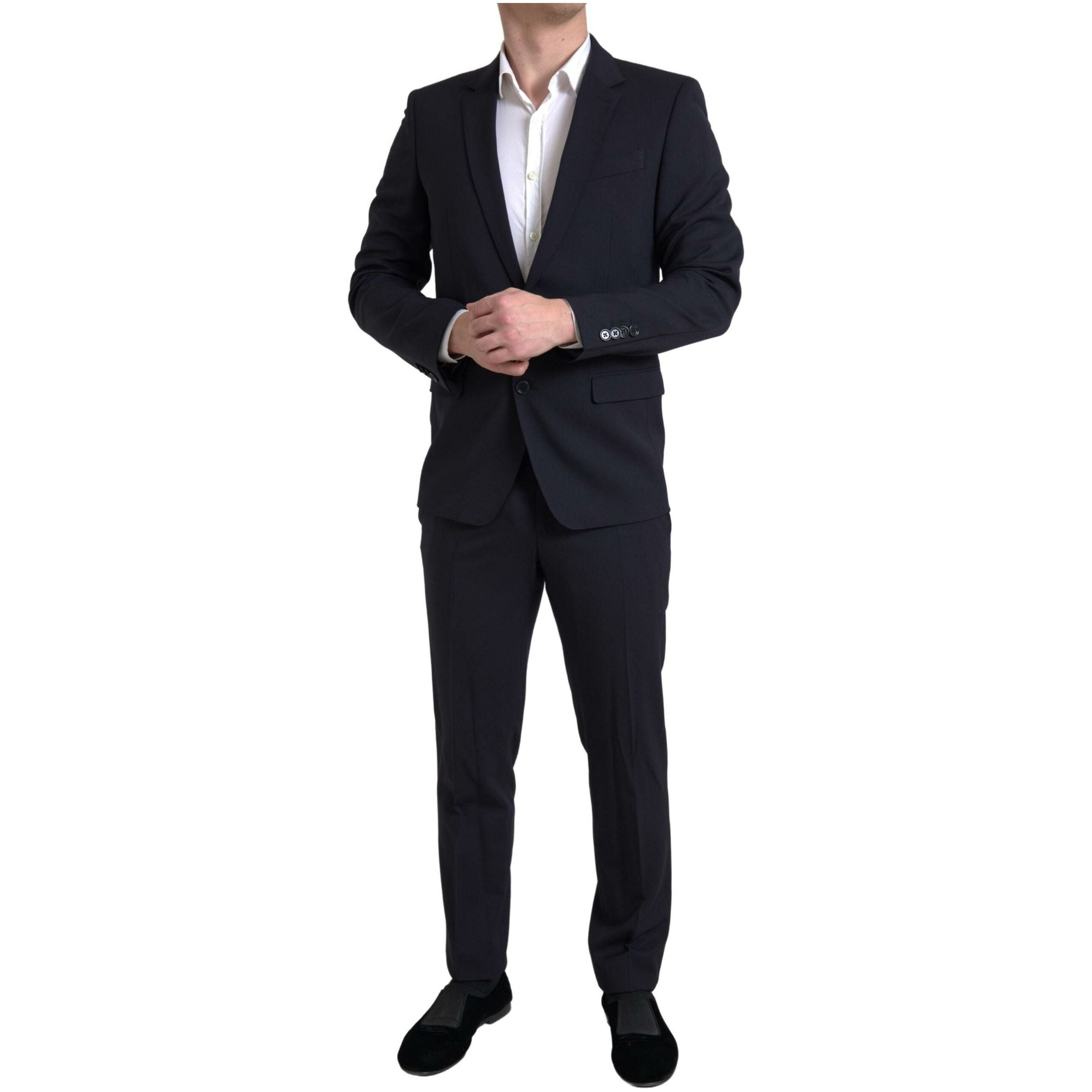 Dolce & Gabbana Dark Blue Wool Martini Slim Fit Suit