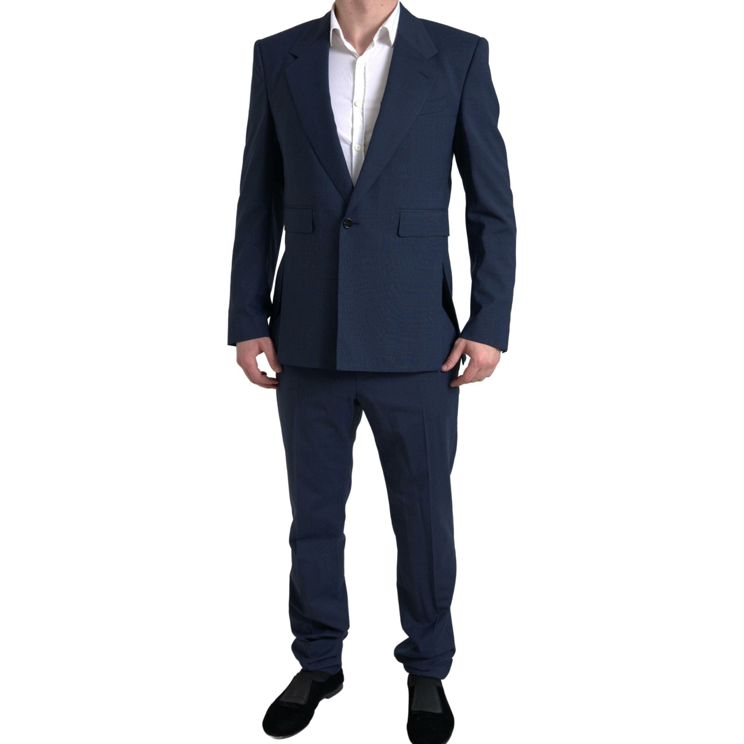 Dolce & Gabbana Blue Wool Two-Piece Suit