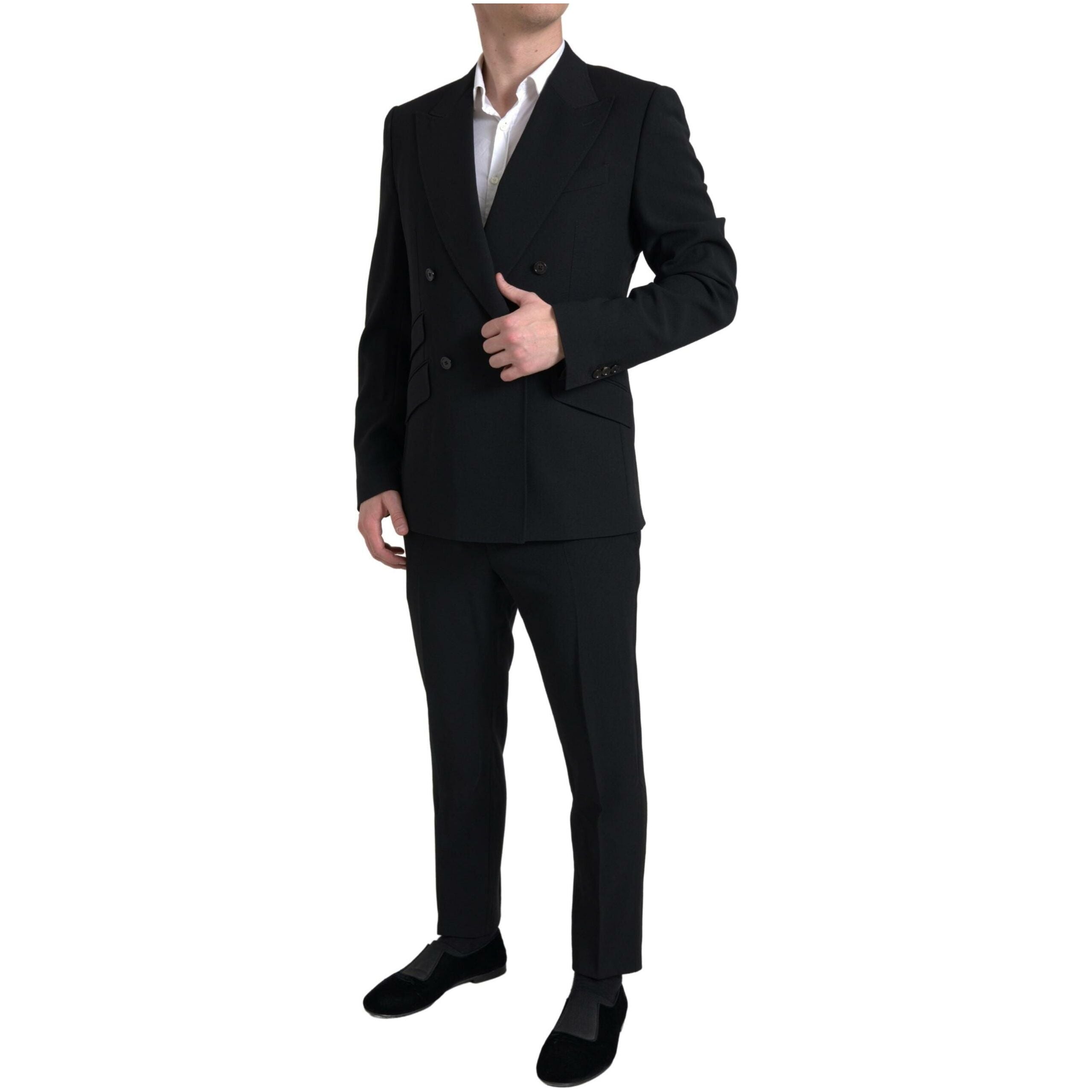 Dolce & Gabbana Navy Virgin Wool Double Breasted Suit