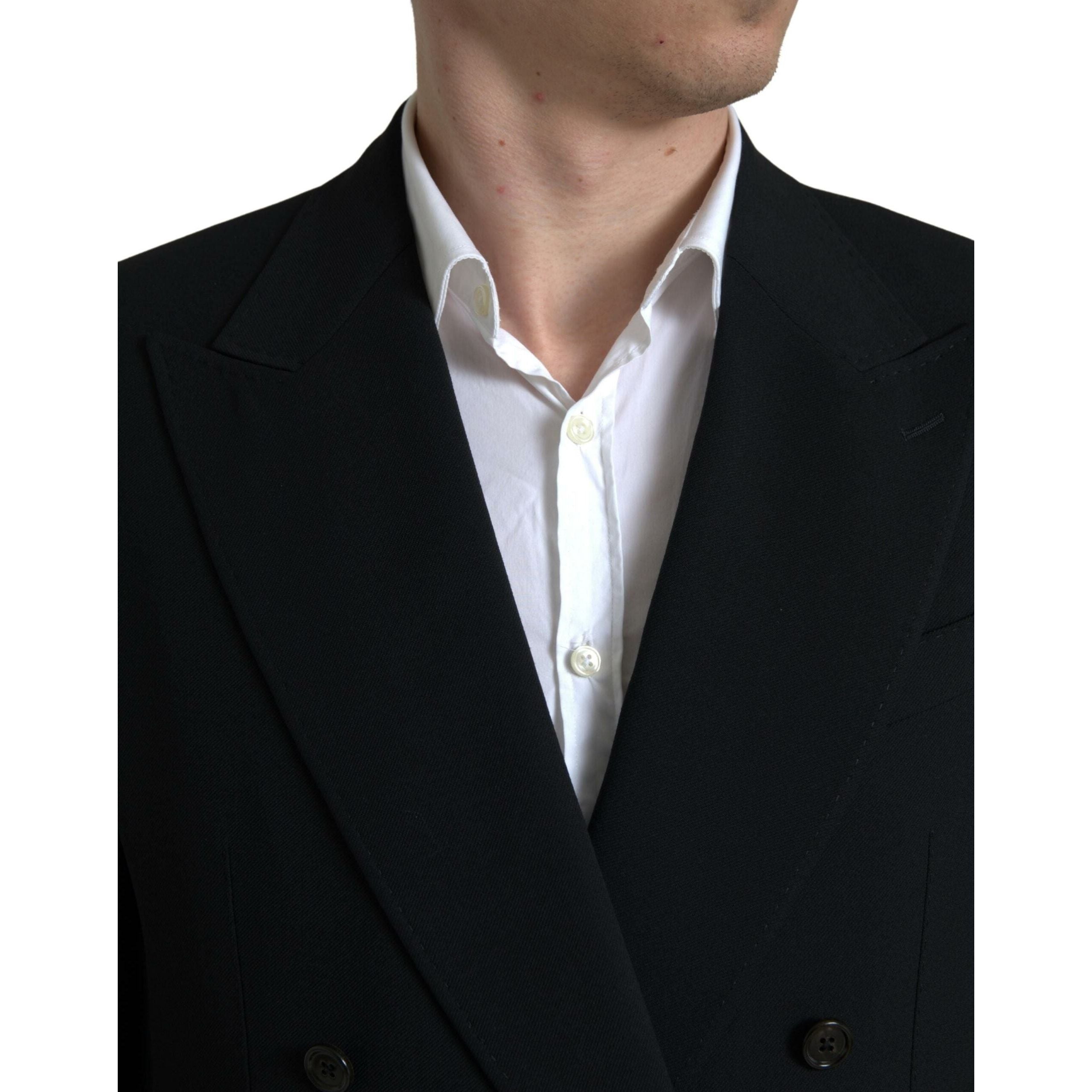 Dolce & Gabbana Navy Virgin Wool Double Breasted Suit
