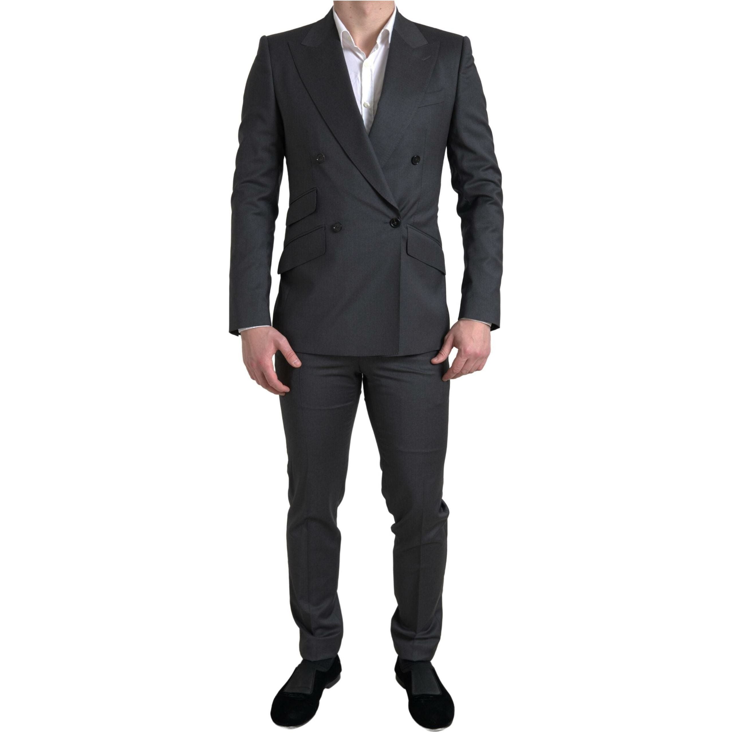 Dolce & Gabbana Sleek Grey Virgin Wool Suit