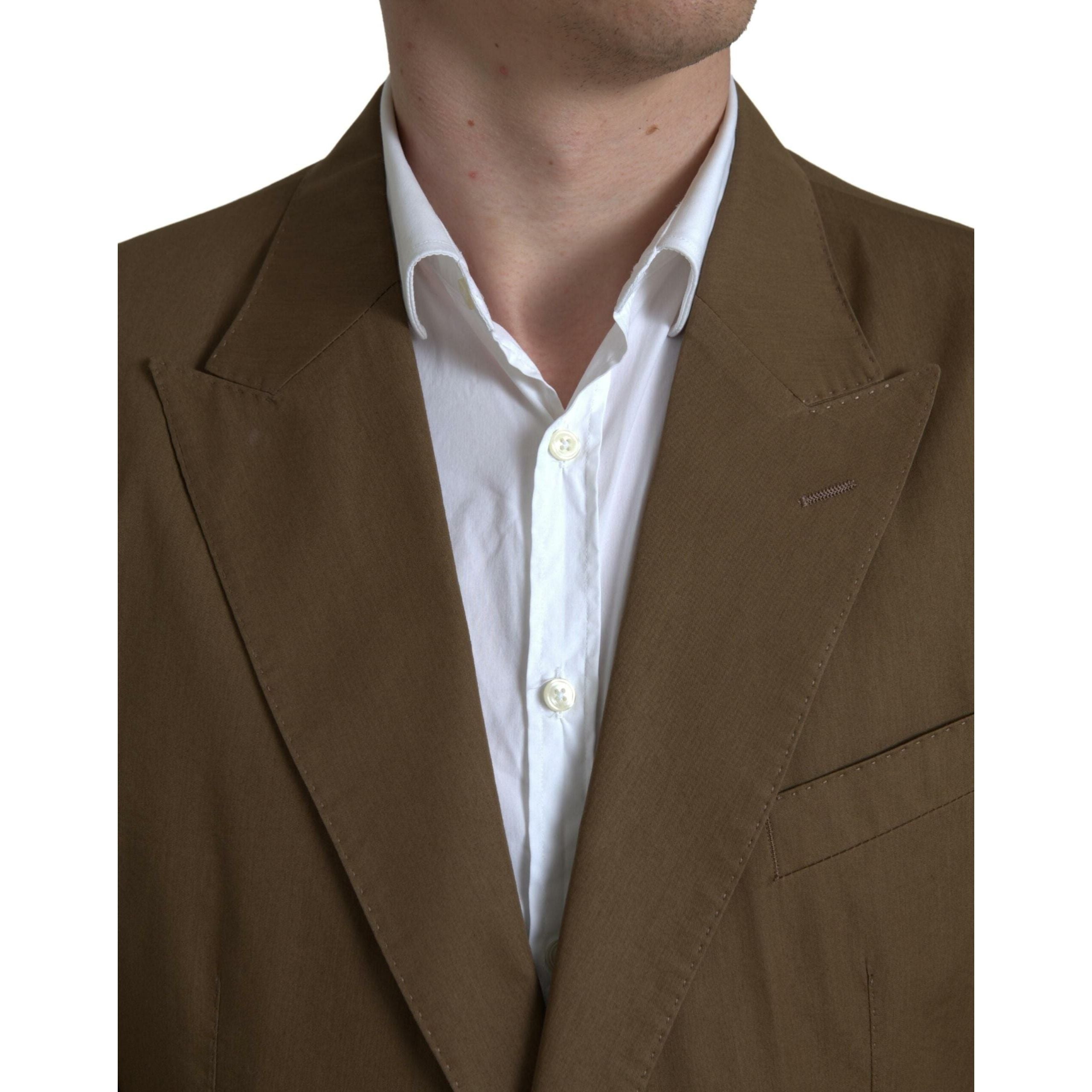 Dolce & Gabbana Brown Silk Blend Taormina Suit