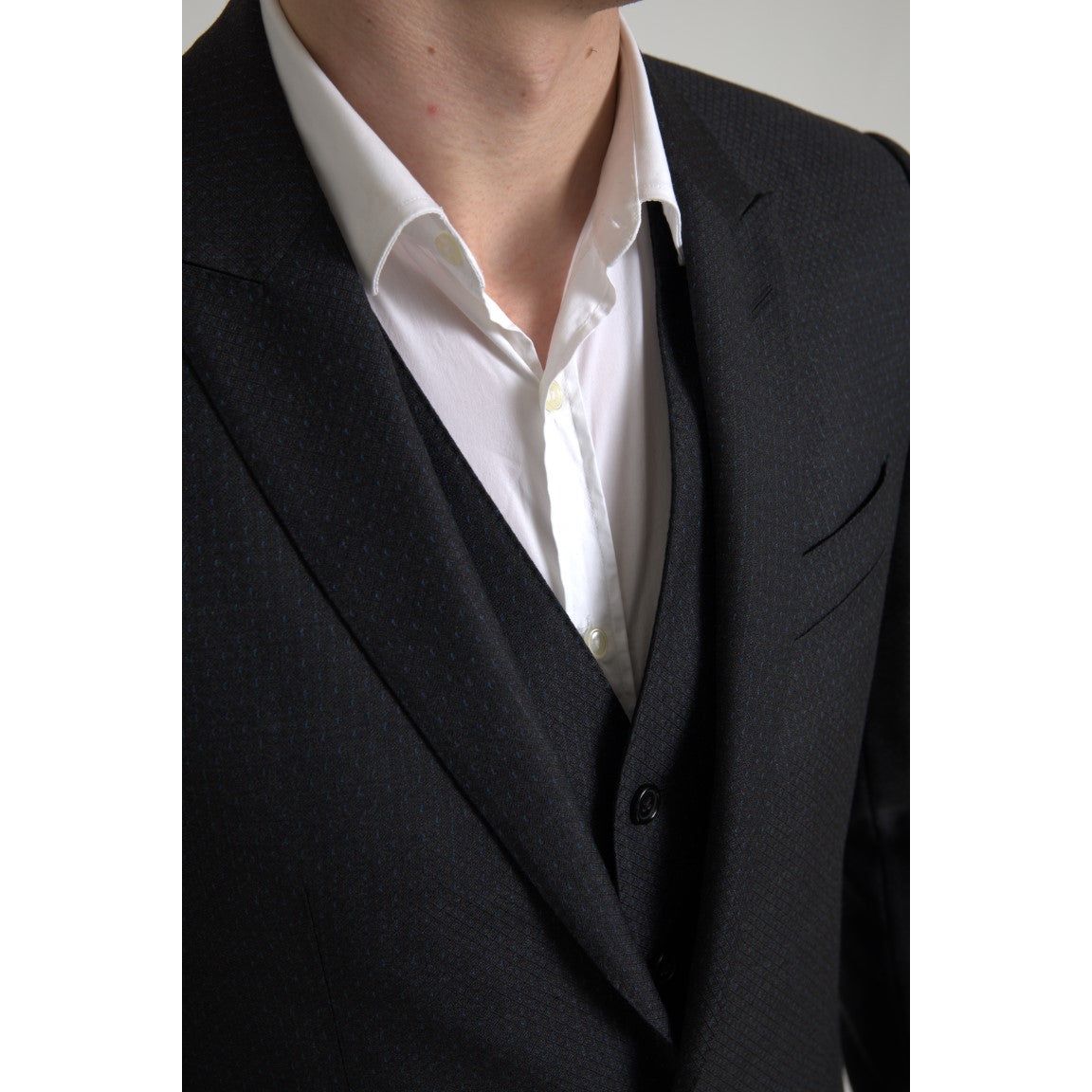 Dolce & Gabbana Black Virgin Wool 3-Piece Suit