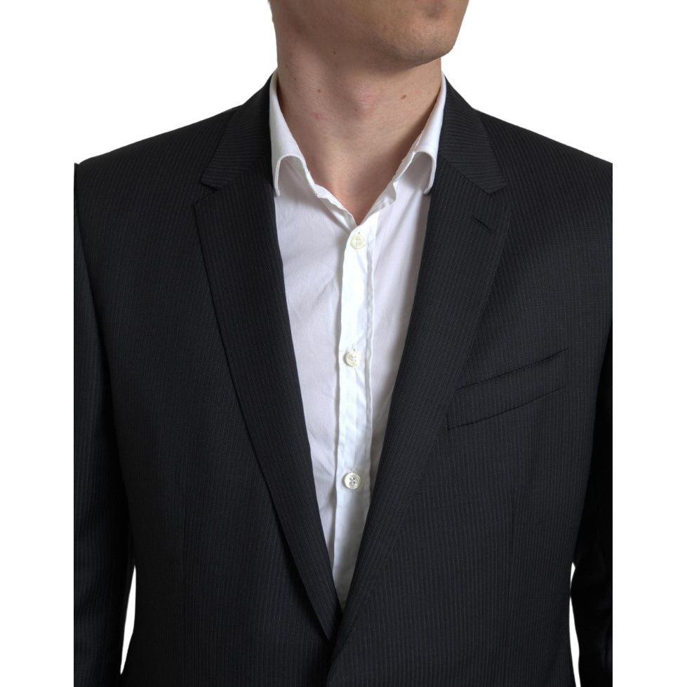 Dolce & Gabbana Black Virgin Wool Two-Piece Suit