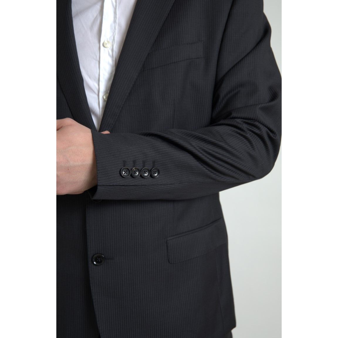 Dolce & Gabbana Black Virgin Wool Two-Piece Suit