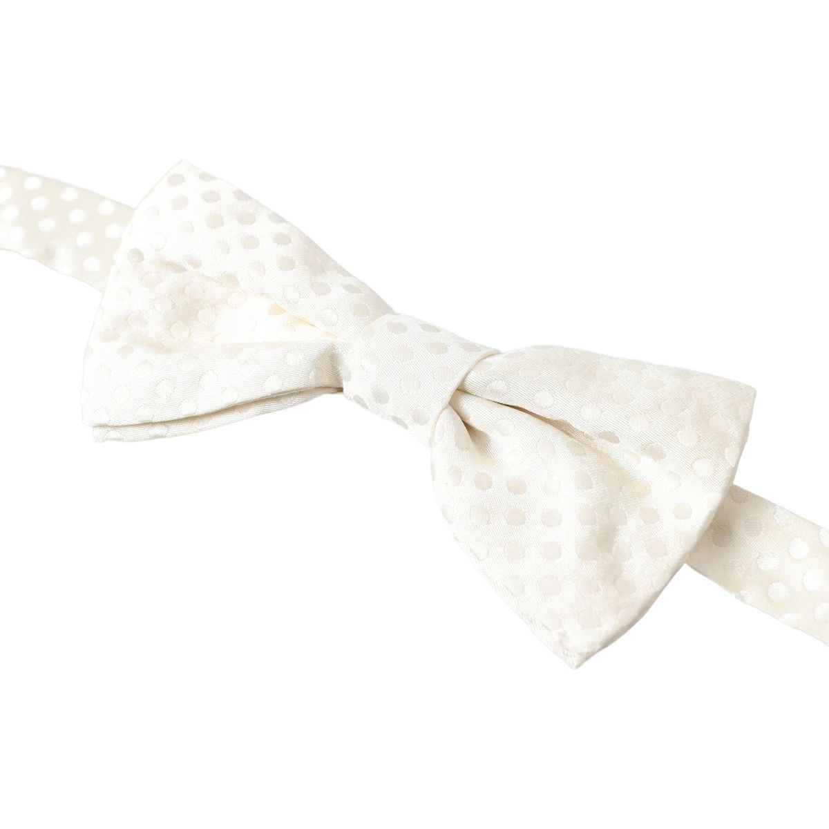 Dolce & Gabbana Ivory Silk Bow Tie with Fantasy Pattern