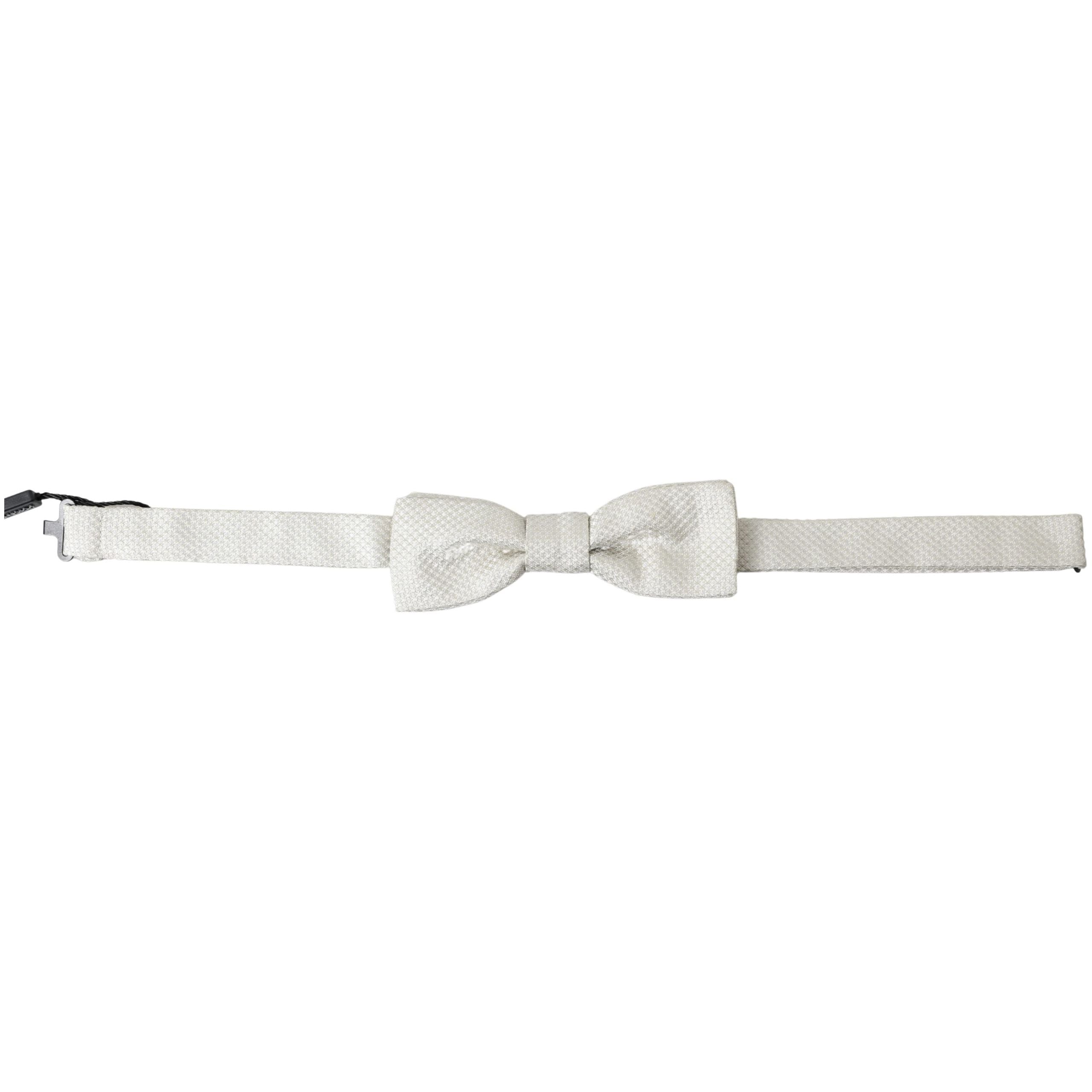 Dolce & Gabbana Ivory Silk Bow Tie for Sophistication