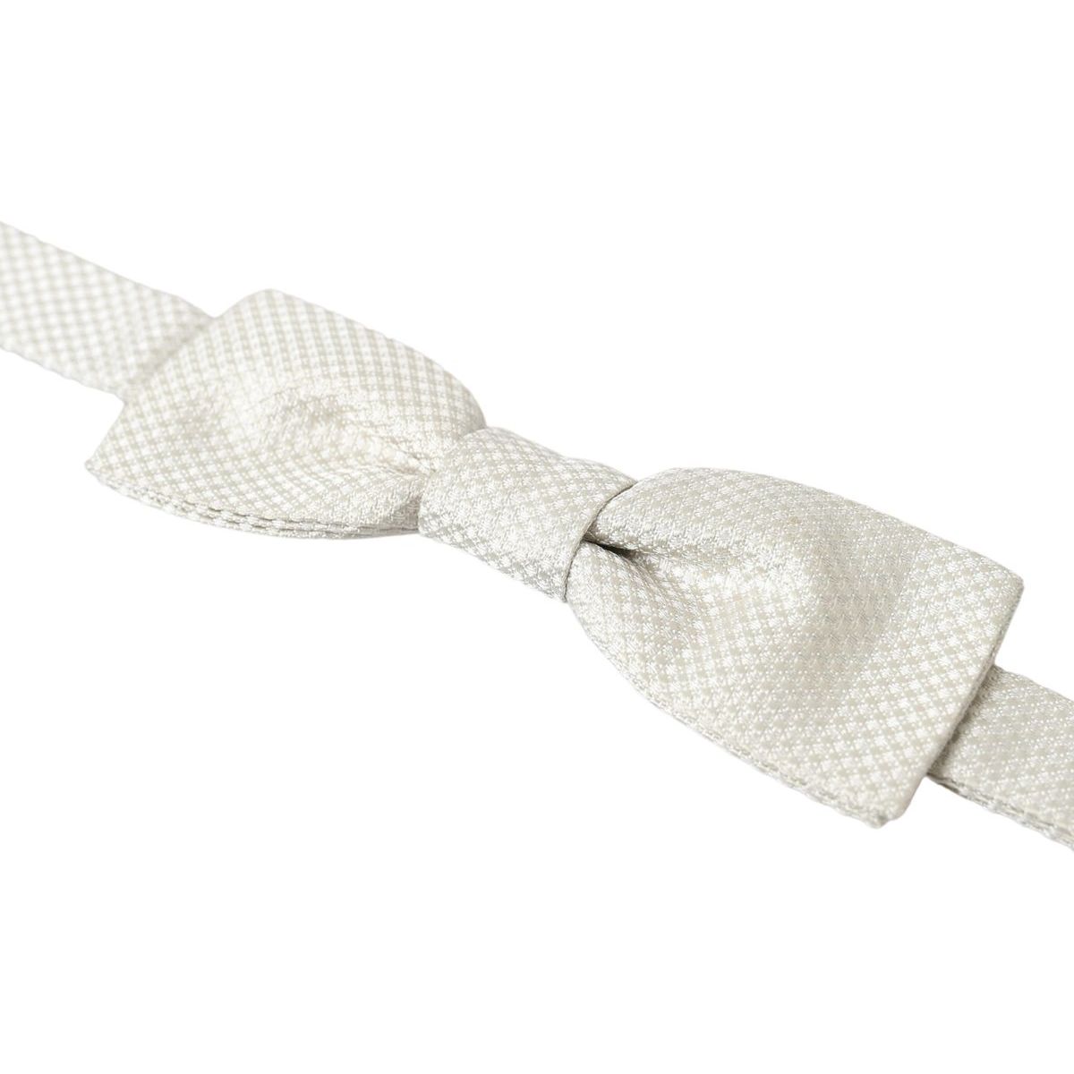 Dolce & Gabbana Ivory Silk Bow Tie for Sophistication