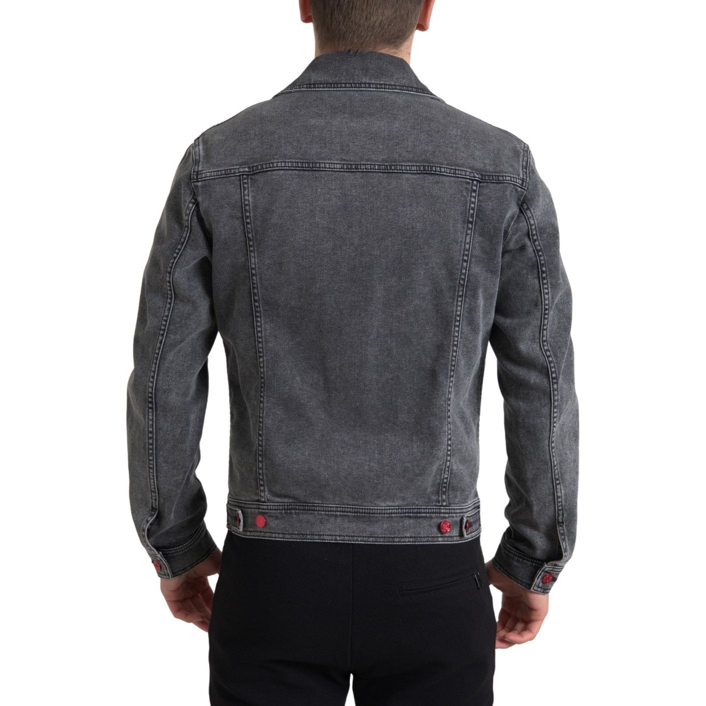 Dolce & Gabbana Gray Denim Stretch Jacket Luxe Fashion