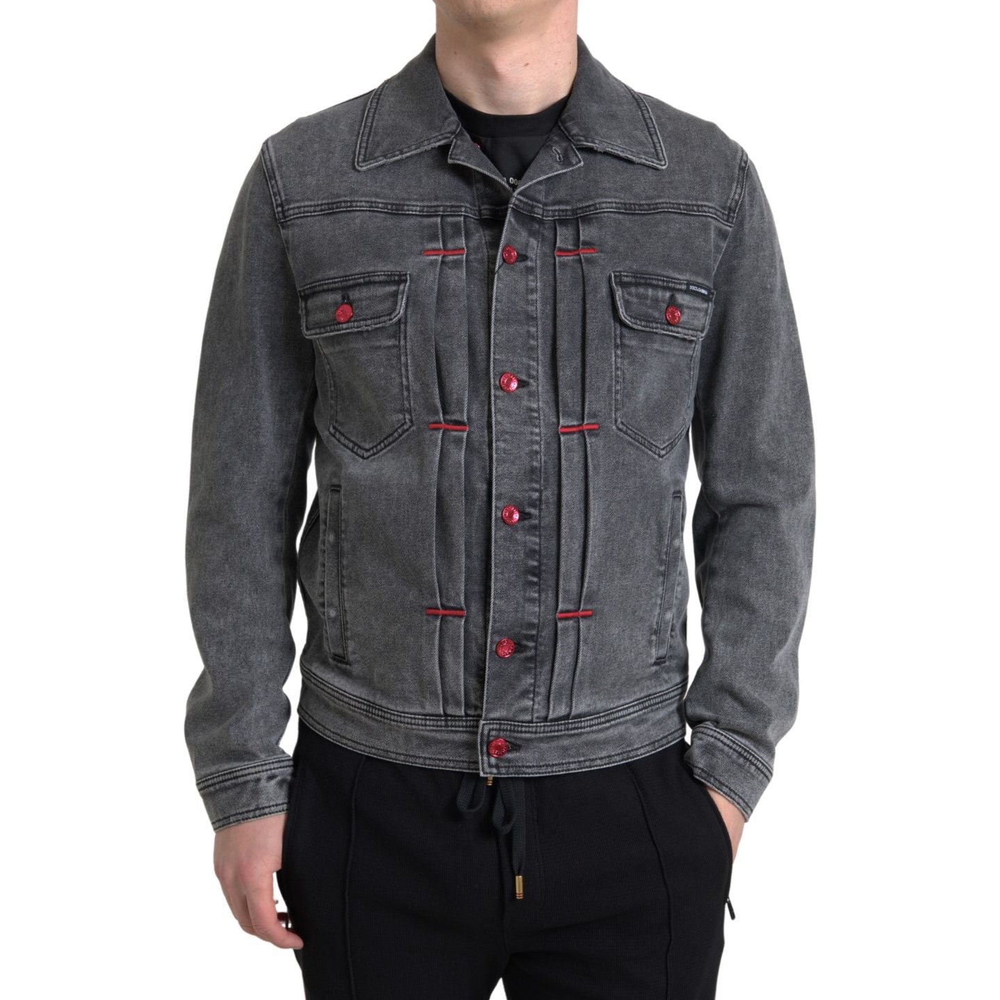 Dolce & Gabbana Gray Denim Stretch Jacket Luxe Fashion