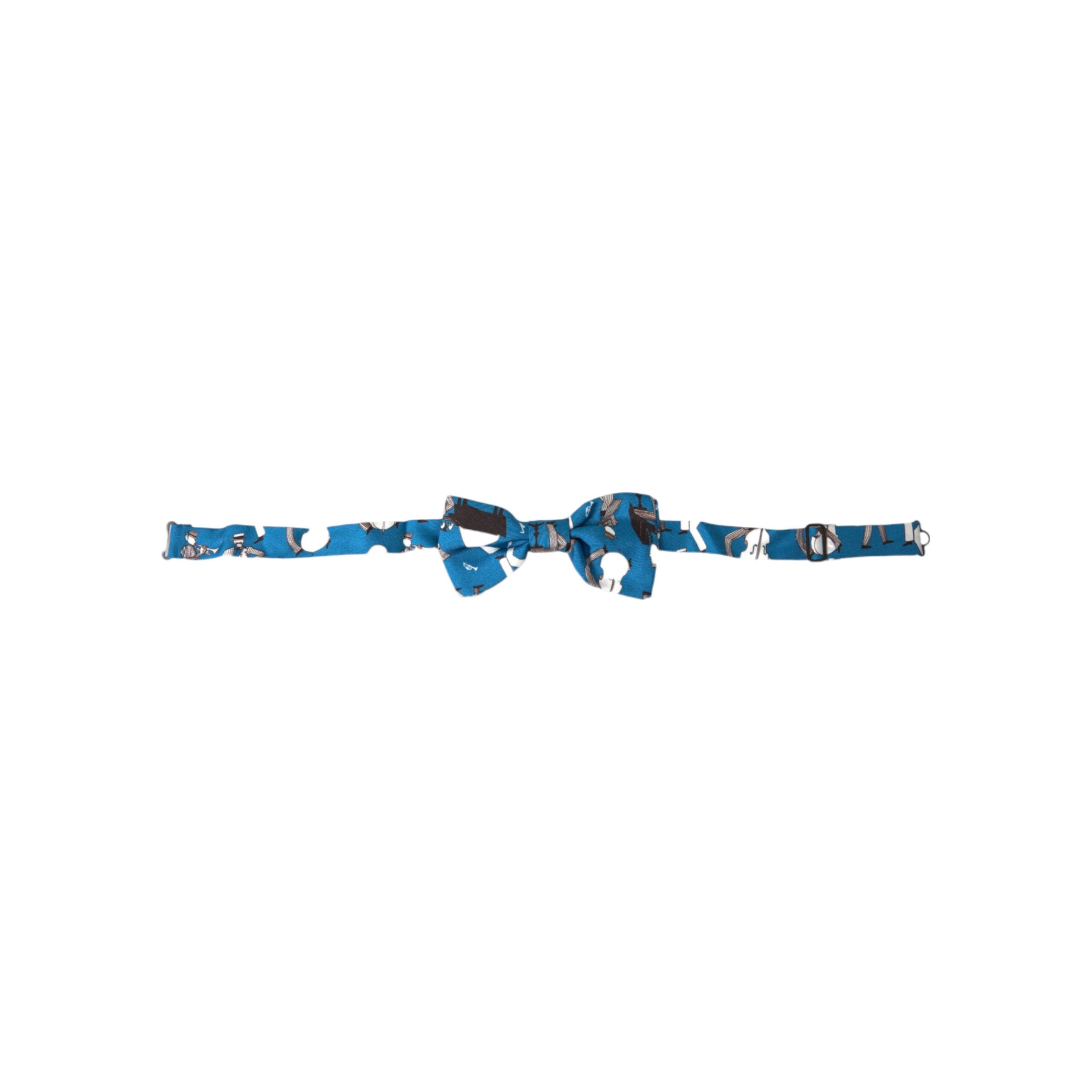 Dolce & Gabbana Blue Silk Jazz Club Bow Tie