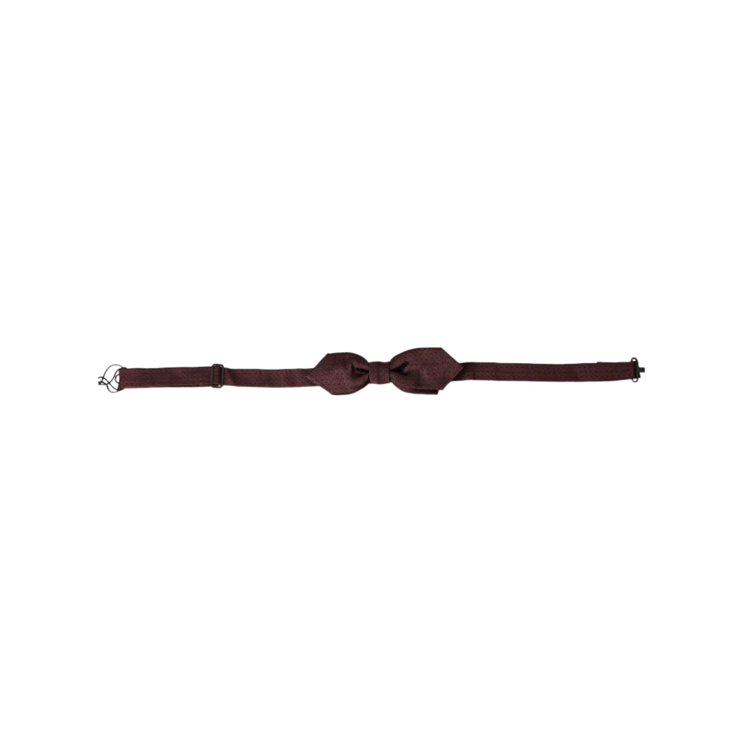 Dolce & Gabbana Bordeaux Silk Bow Tie Accessory