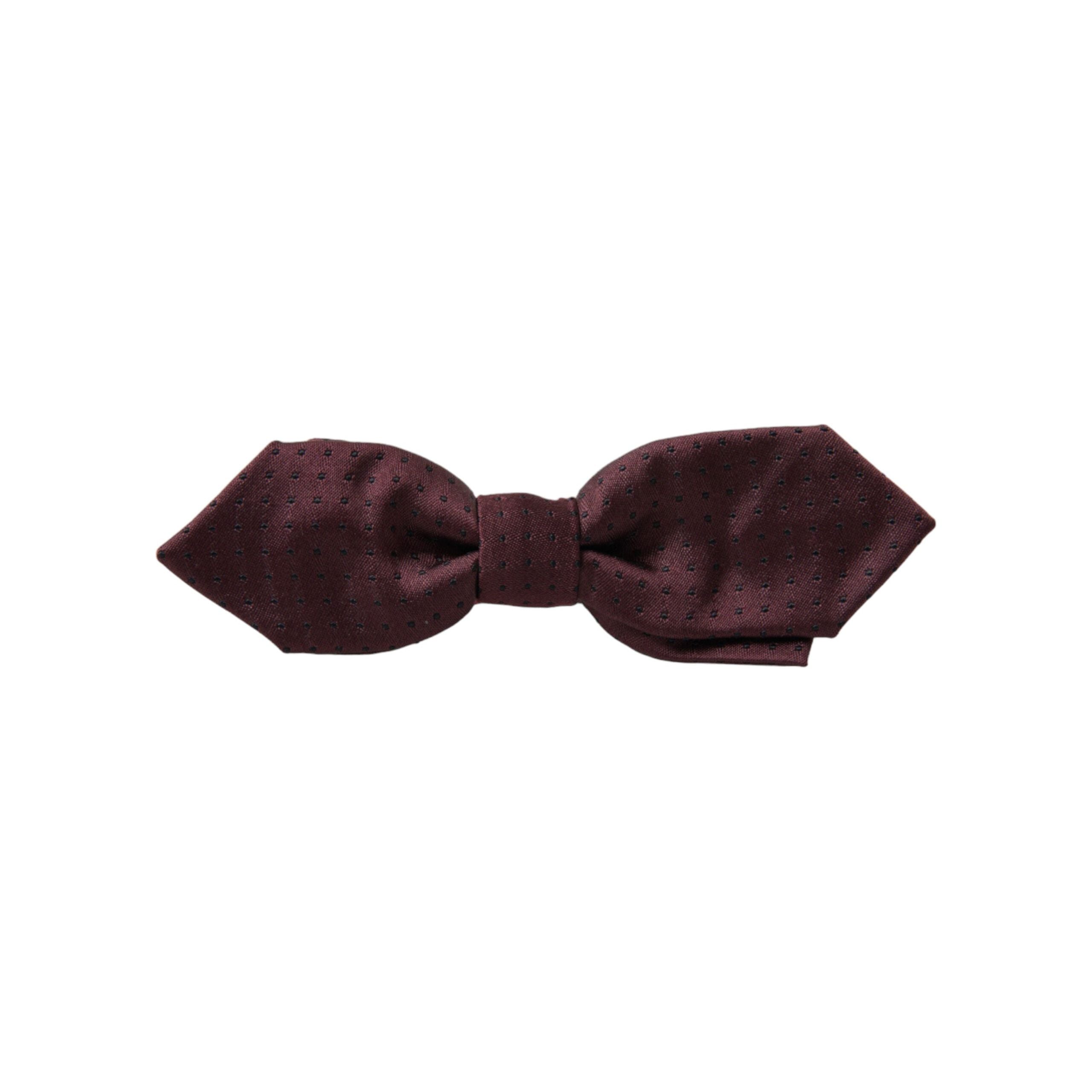 Dolce & Gabbana Bordeaux Silk Bow Tie Accessory