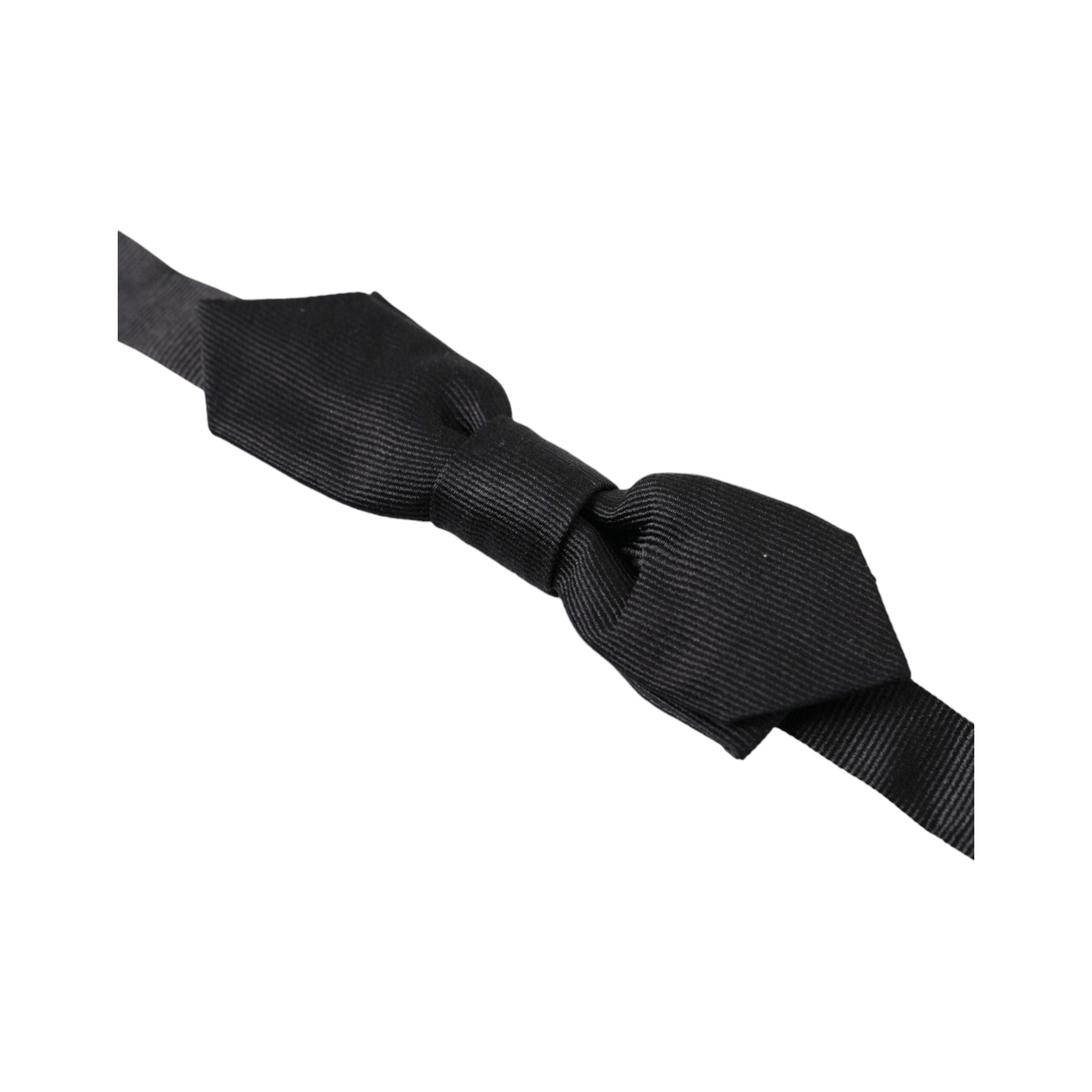 Dolce & Gabbana Black Silk Bow Tie for Sophisticated Style