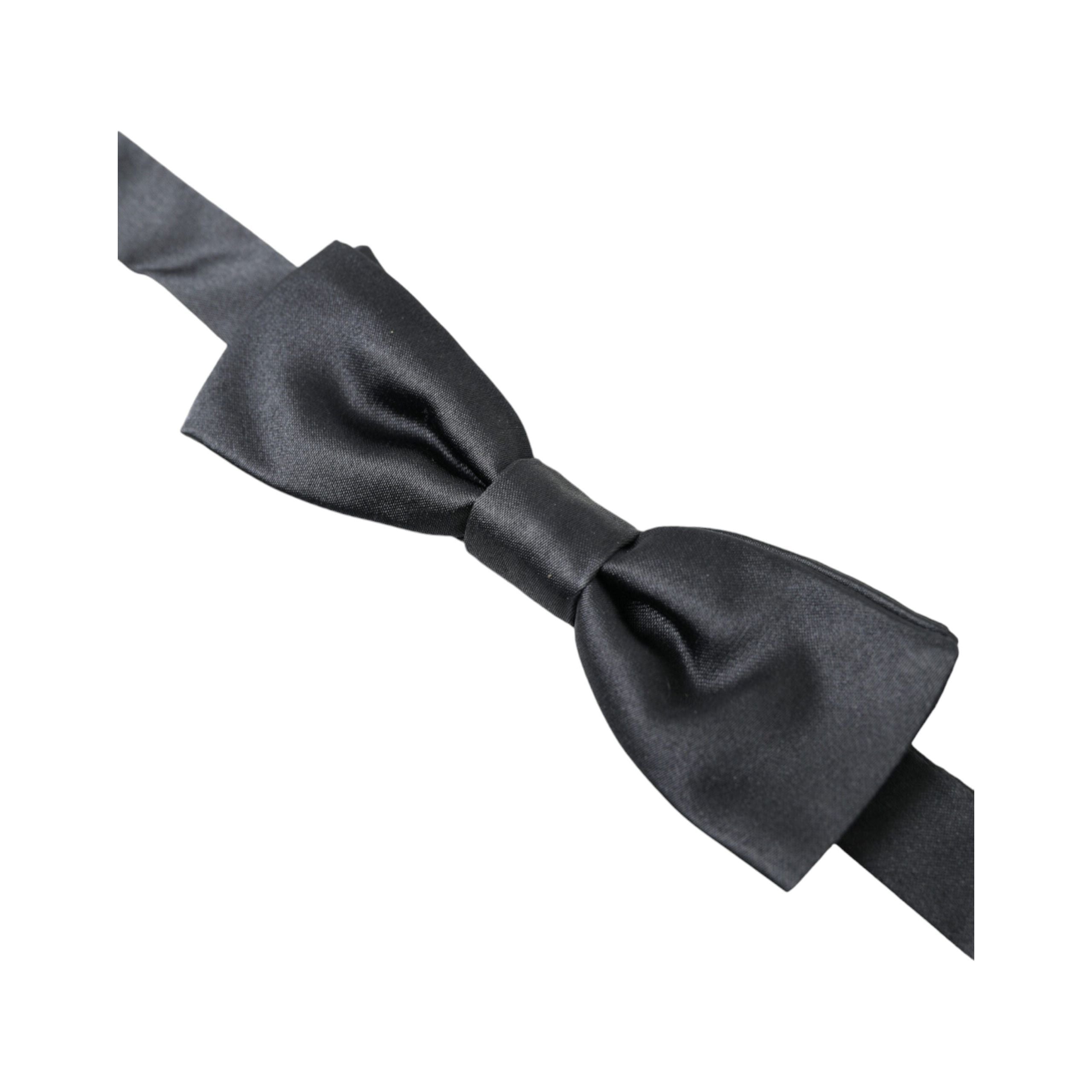 Dolce & Gabbana Anthracite Gray Silk Bow Tie