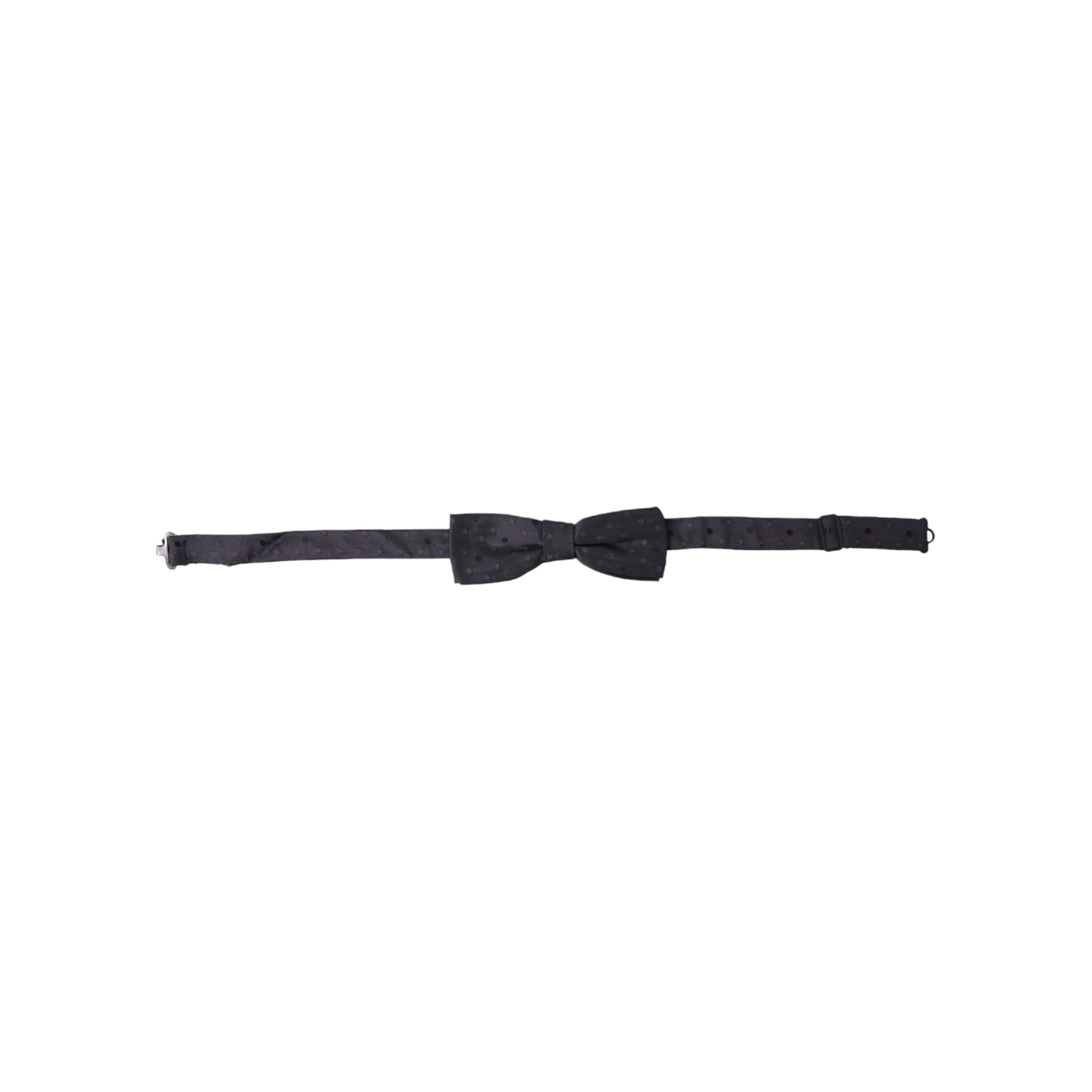 Dolce & Gabbana Black Silk Polka Dot Bow Tie Accessory