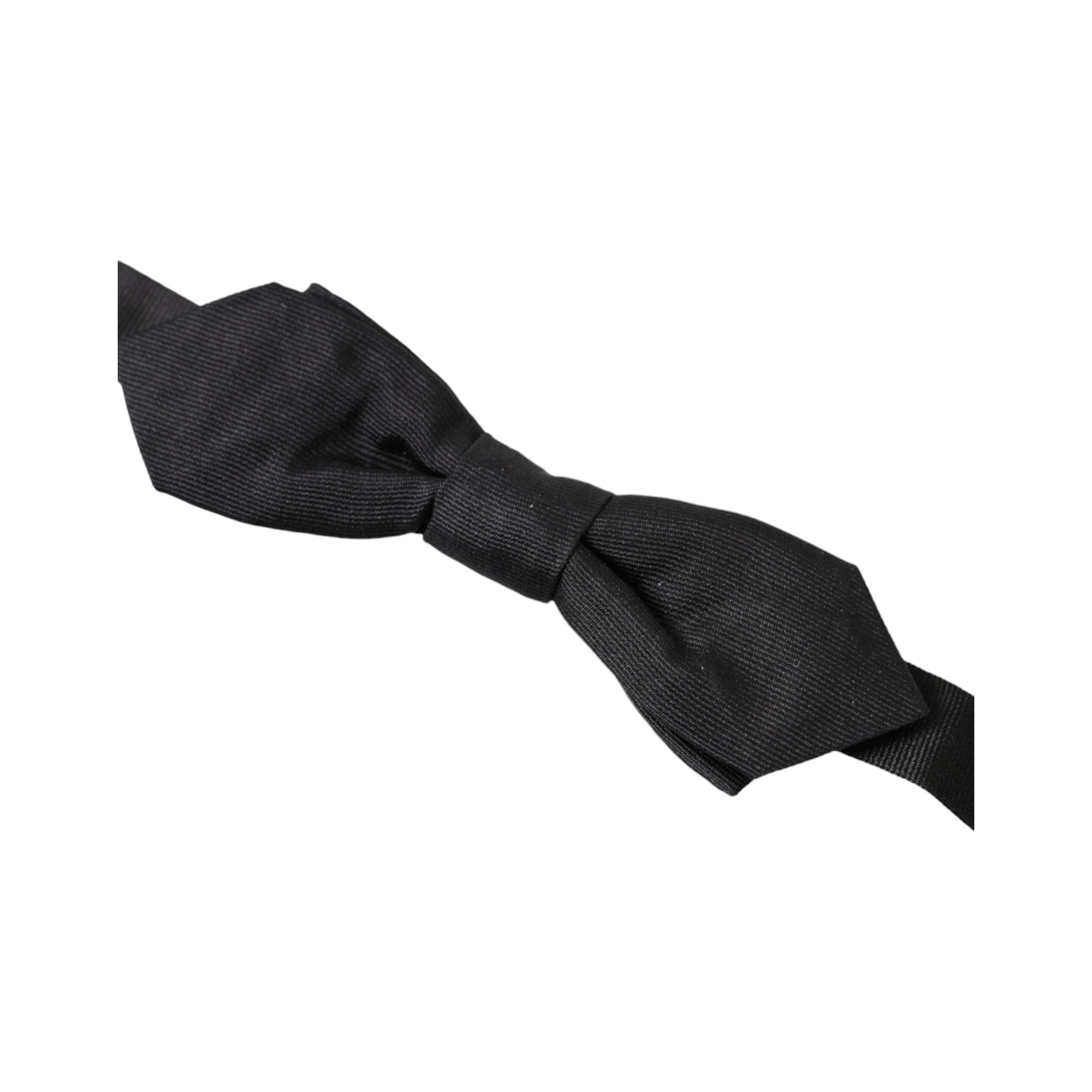 Dolce & Gabbana Black Silk Bow Tie for Formal Elegance
