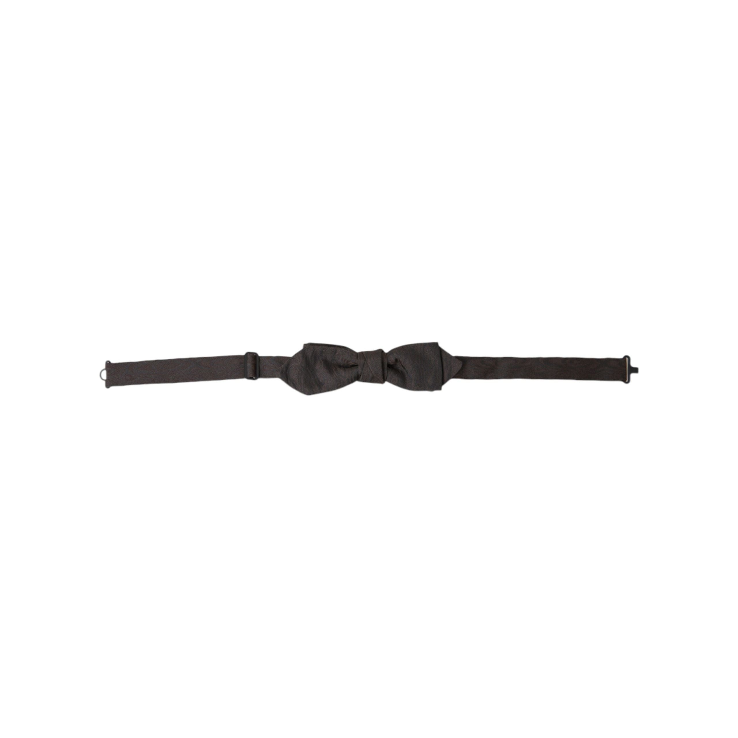 Dolce & Gabbana Brown Silk Blend Bow Tie Accessory