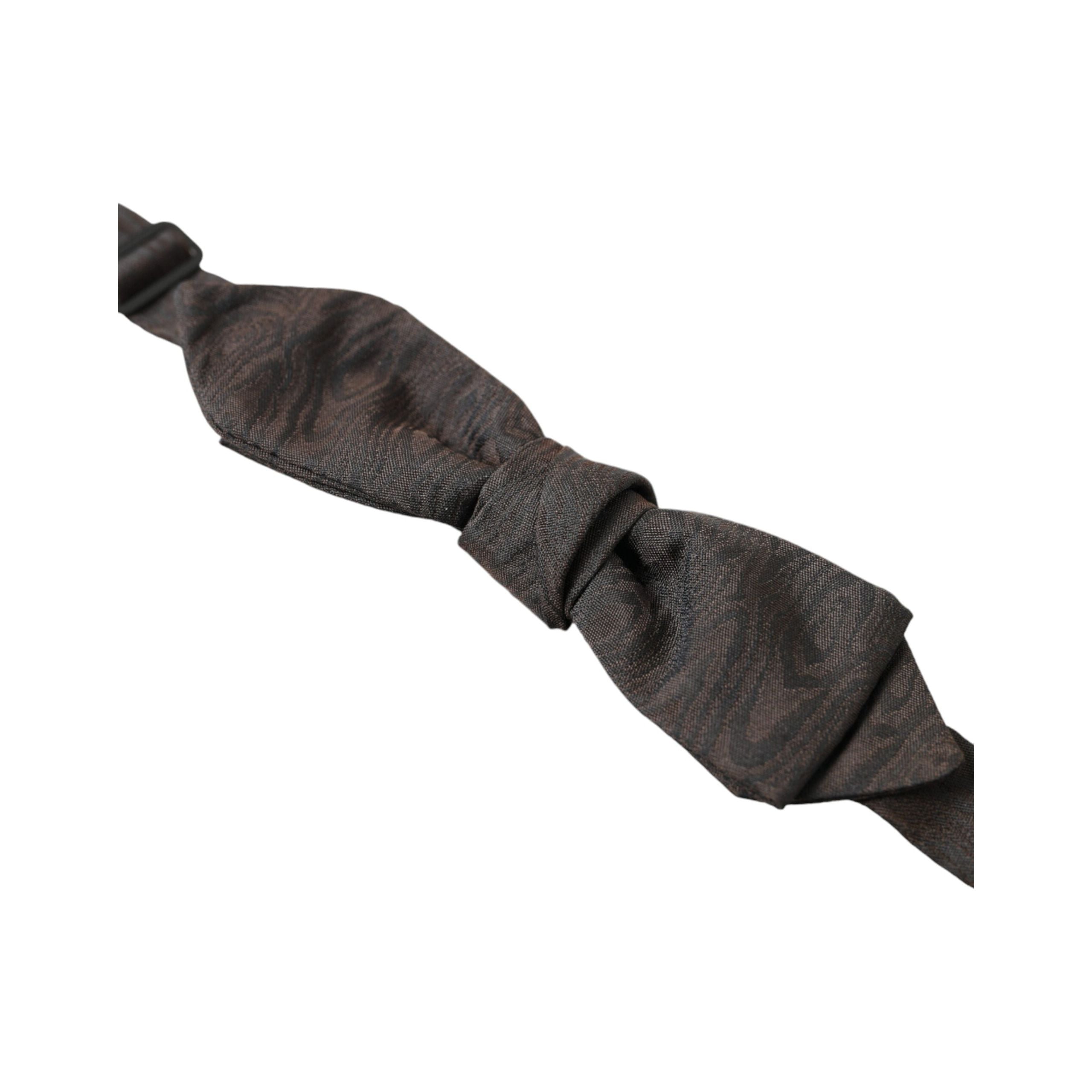 Dolce & Gabbana Brown Silk Blend Bow Tie Accessory