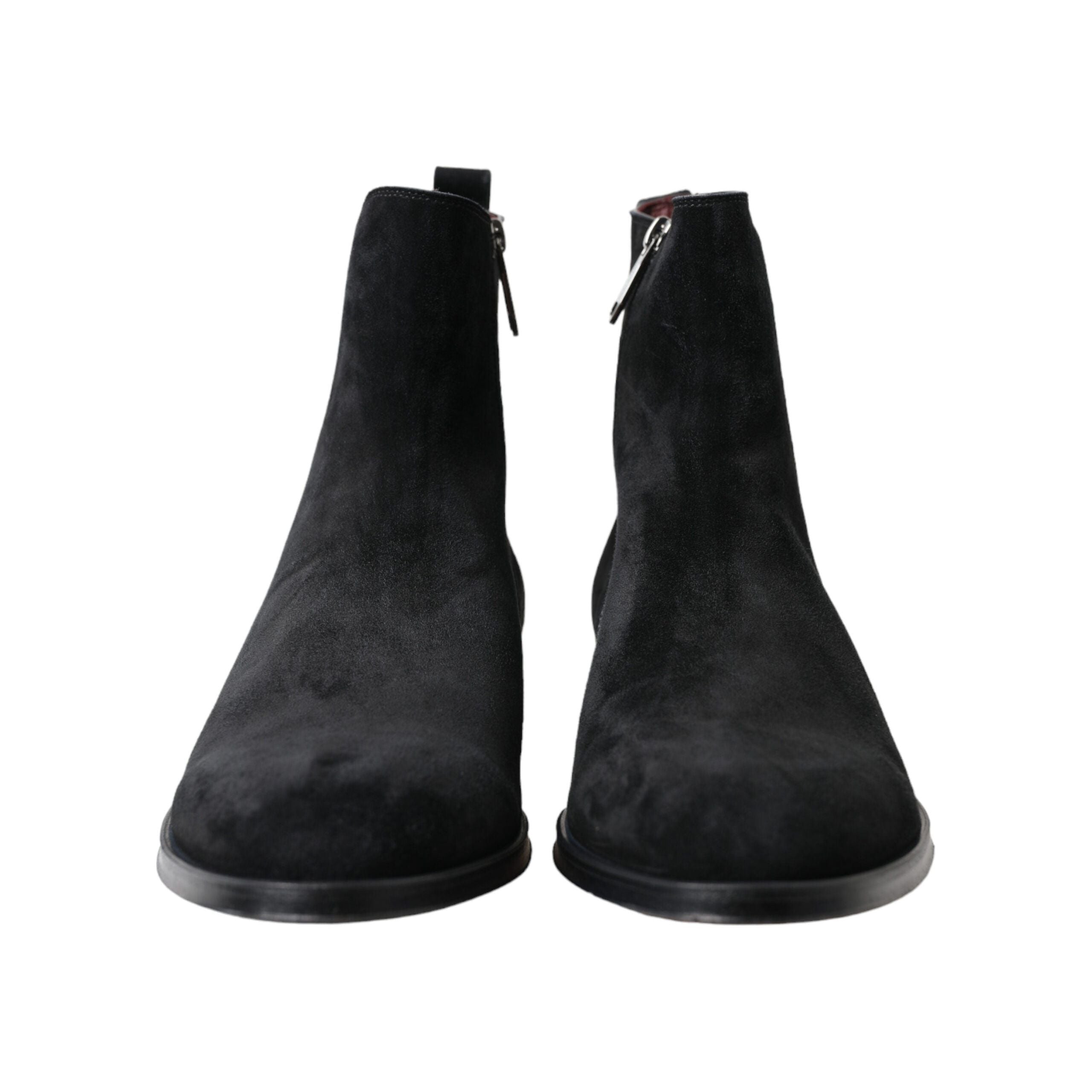 Dolce & Gabbana Black Velvet Mid-Calf Boots