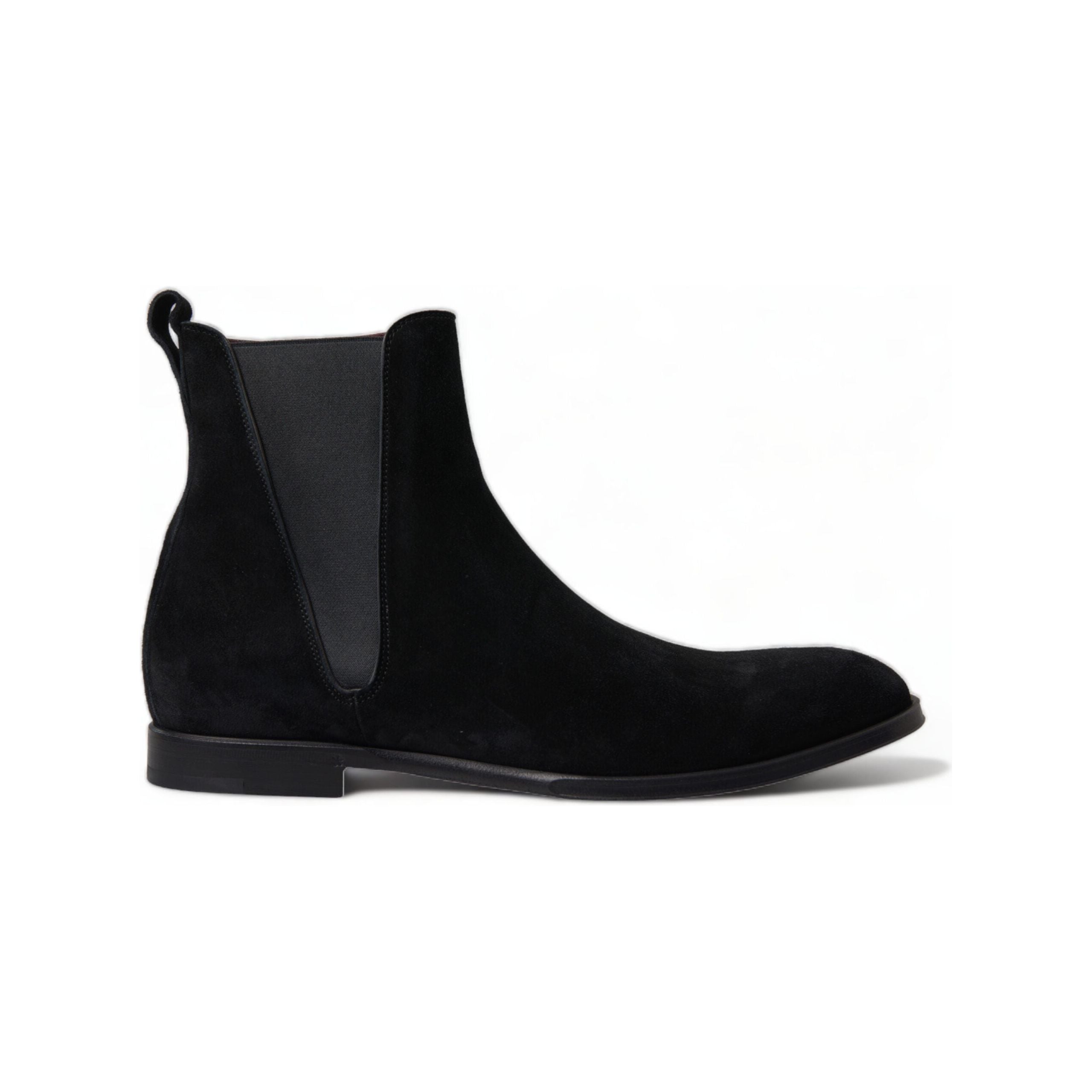 Dolce & Gabbana Black Velvet Mid-Calf Boots