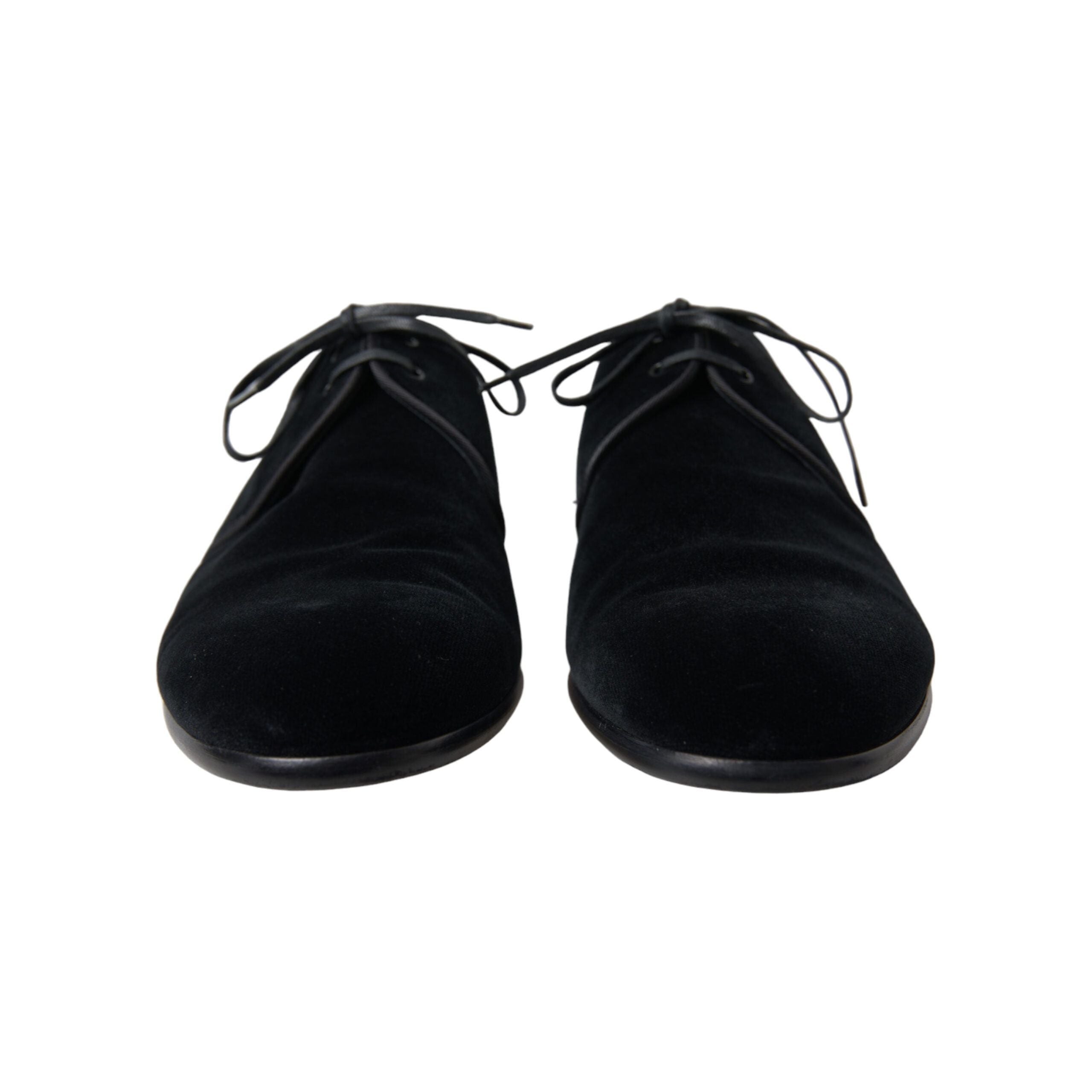 Dolce & Gabbana Black Velvet Derby Dress Shoes